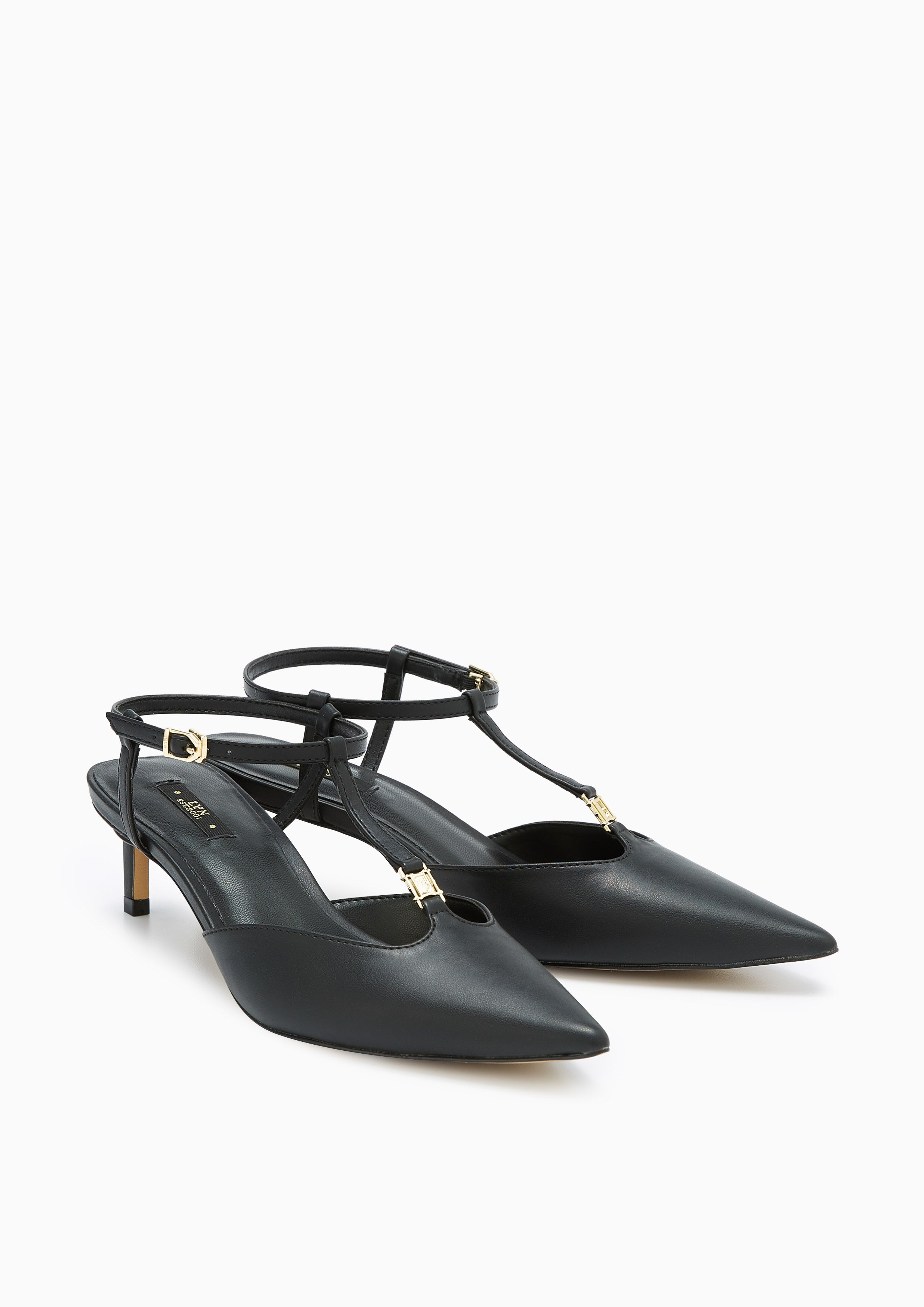 Cady Mid Heel Sandals Black - Lyn TH