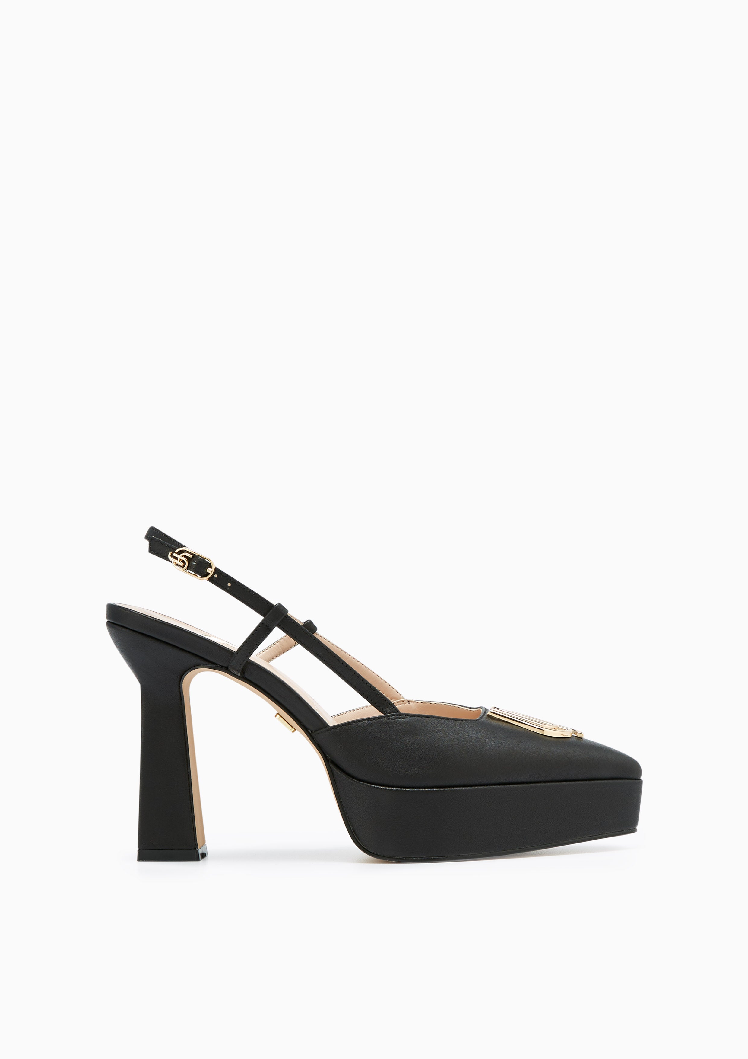 Mara Infinite Platform Heel Slingbacks Black - Lyn TH