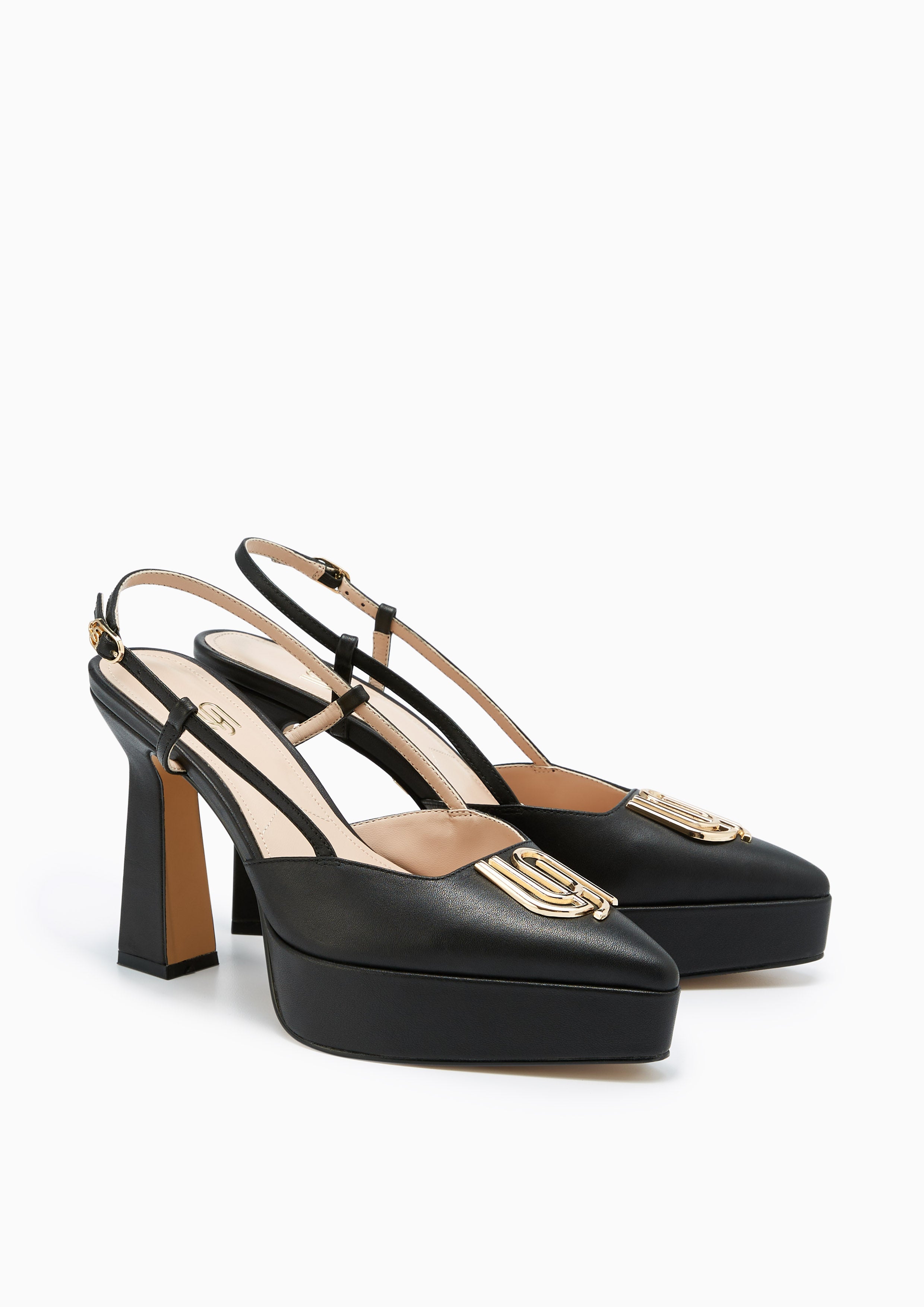 Mara Infinite Platform Heel Slingbacks Black - Lyn TH