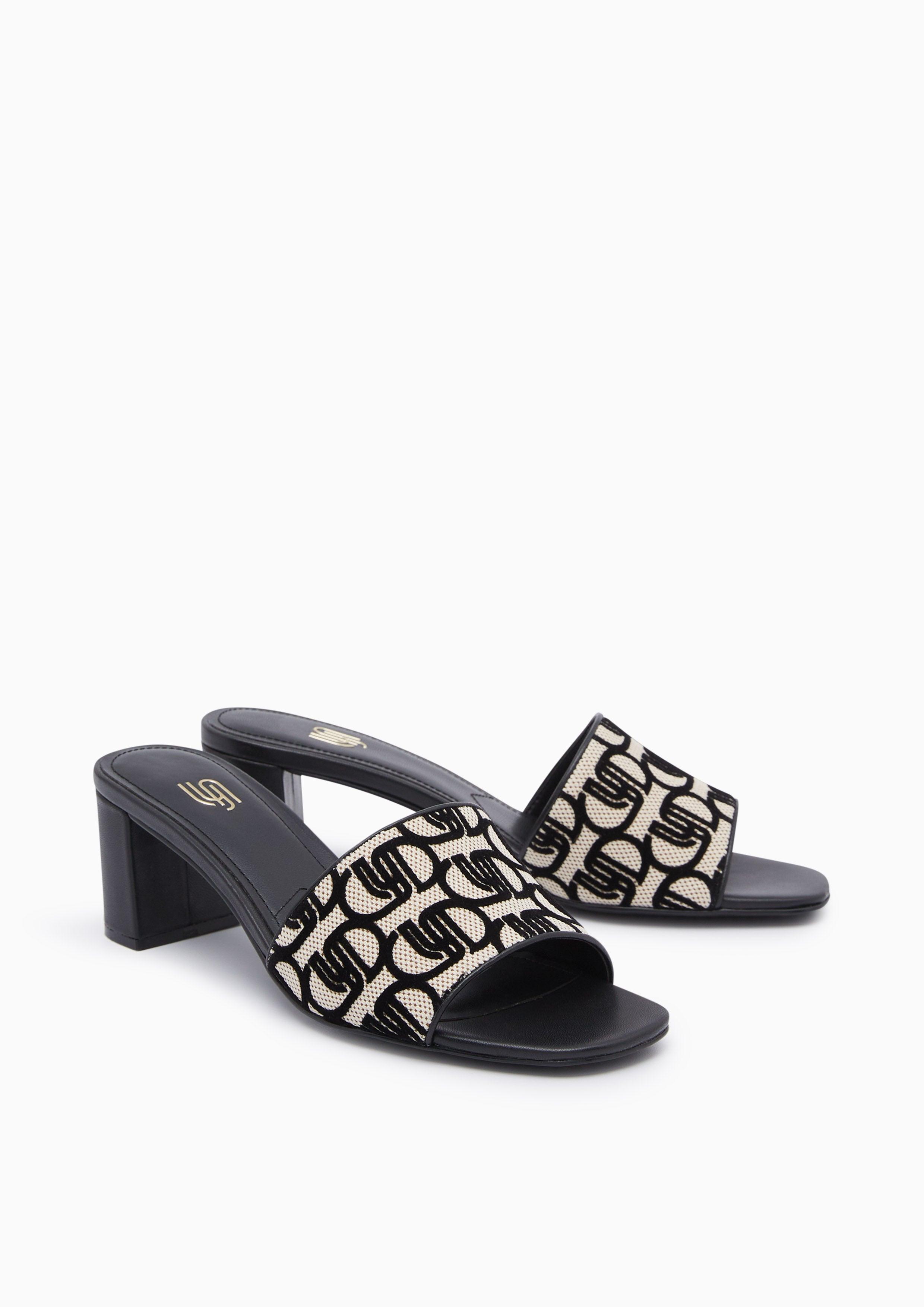 Lush Mid Infinite Mid Heel Sandals Black - Lyn TH