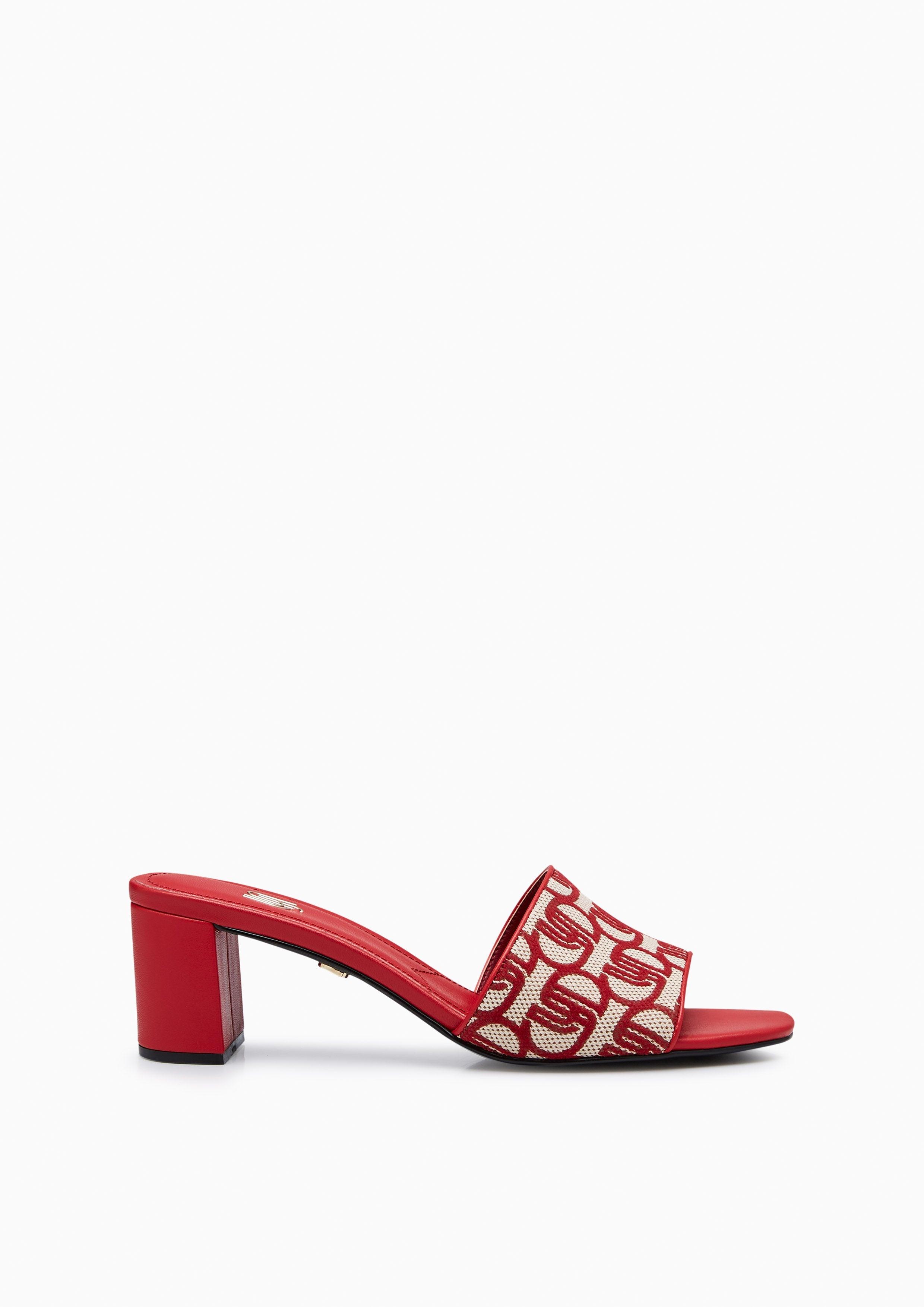 Lush Mid Infinite Mid Heel Sandals Red - Lyn TH