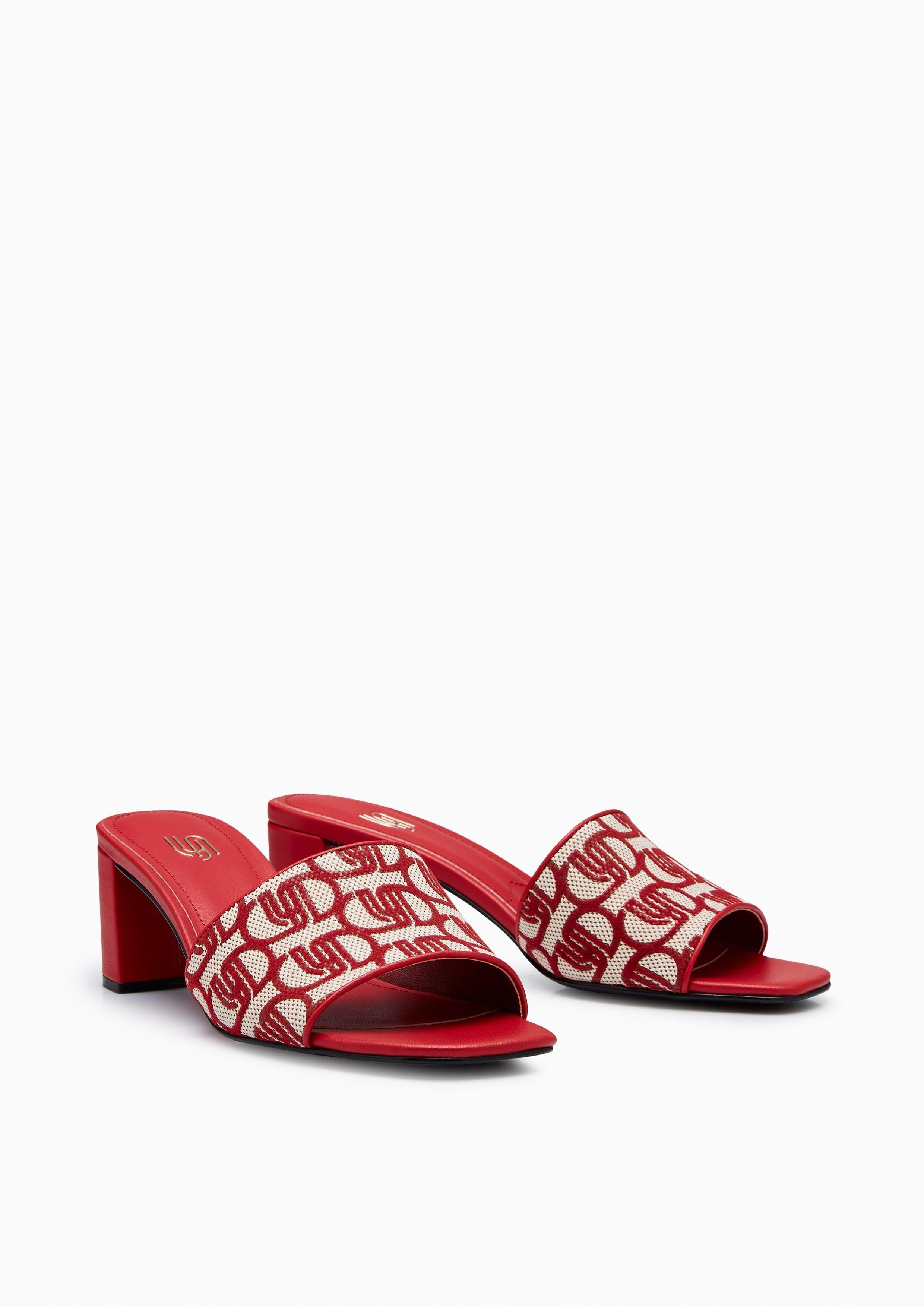 Lush Mid Infinite Mid Heel Sandals Red - Lyn TH