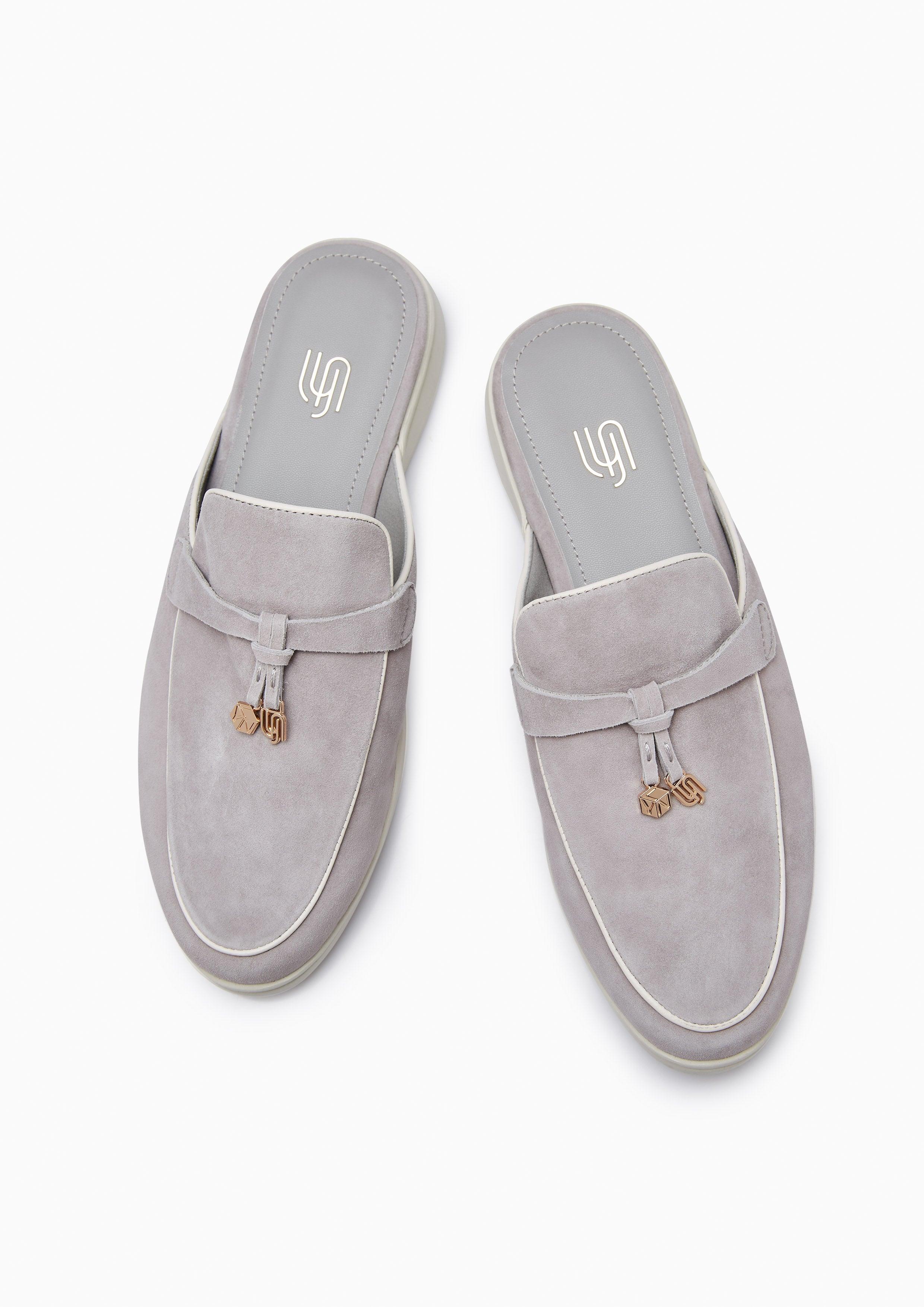 Lumi Slip On Infinite Flat Sandals Light Grey - Lyn TH