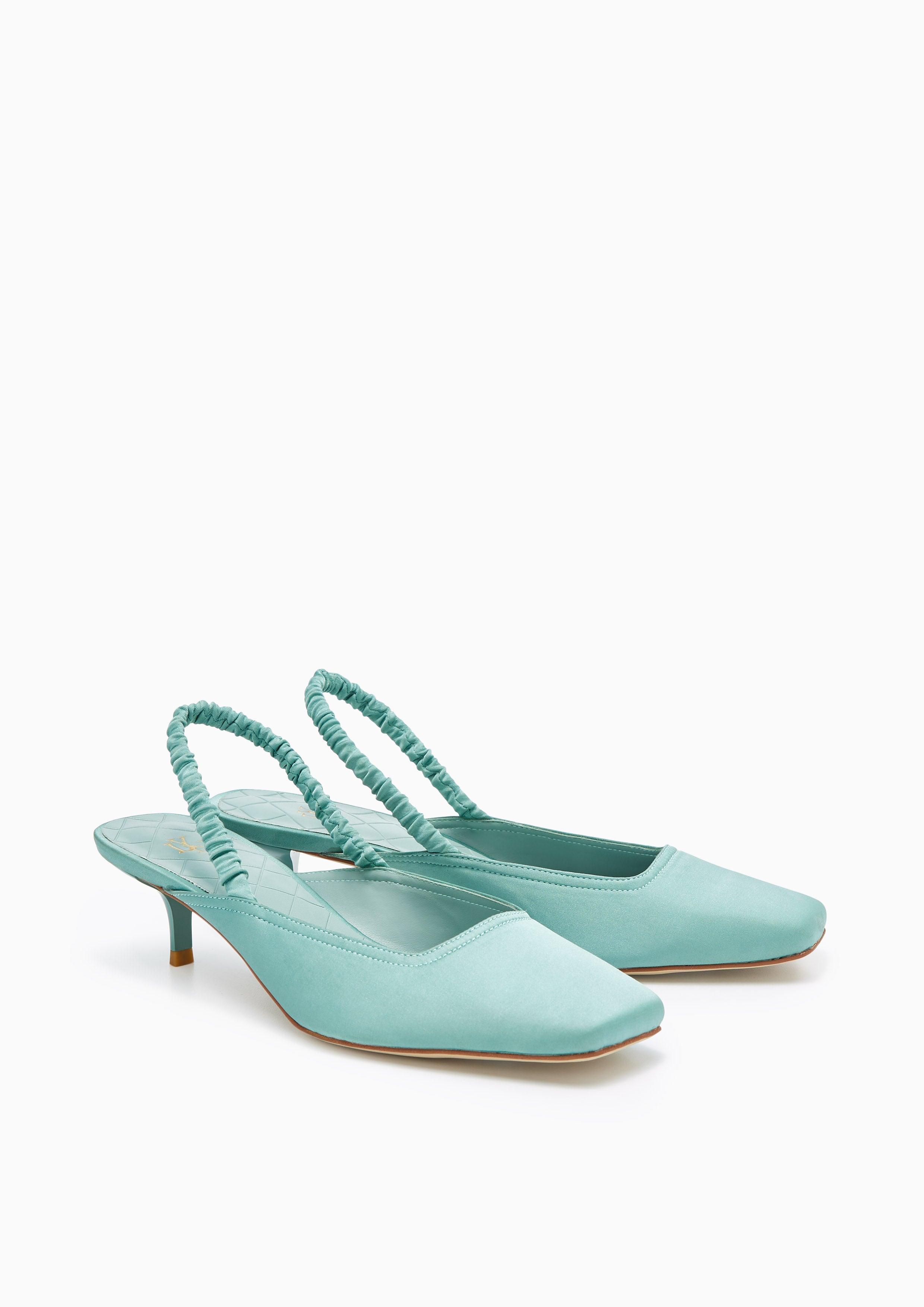 Bonus Low Heel Slingbacks Green - Lyn TH