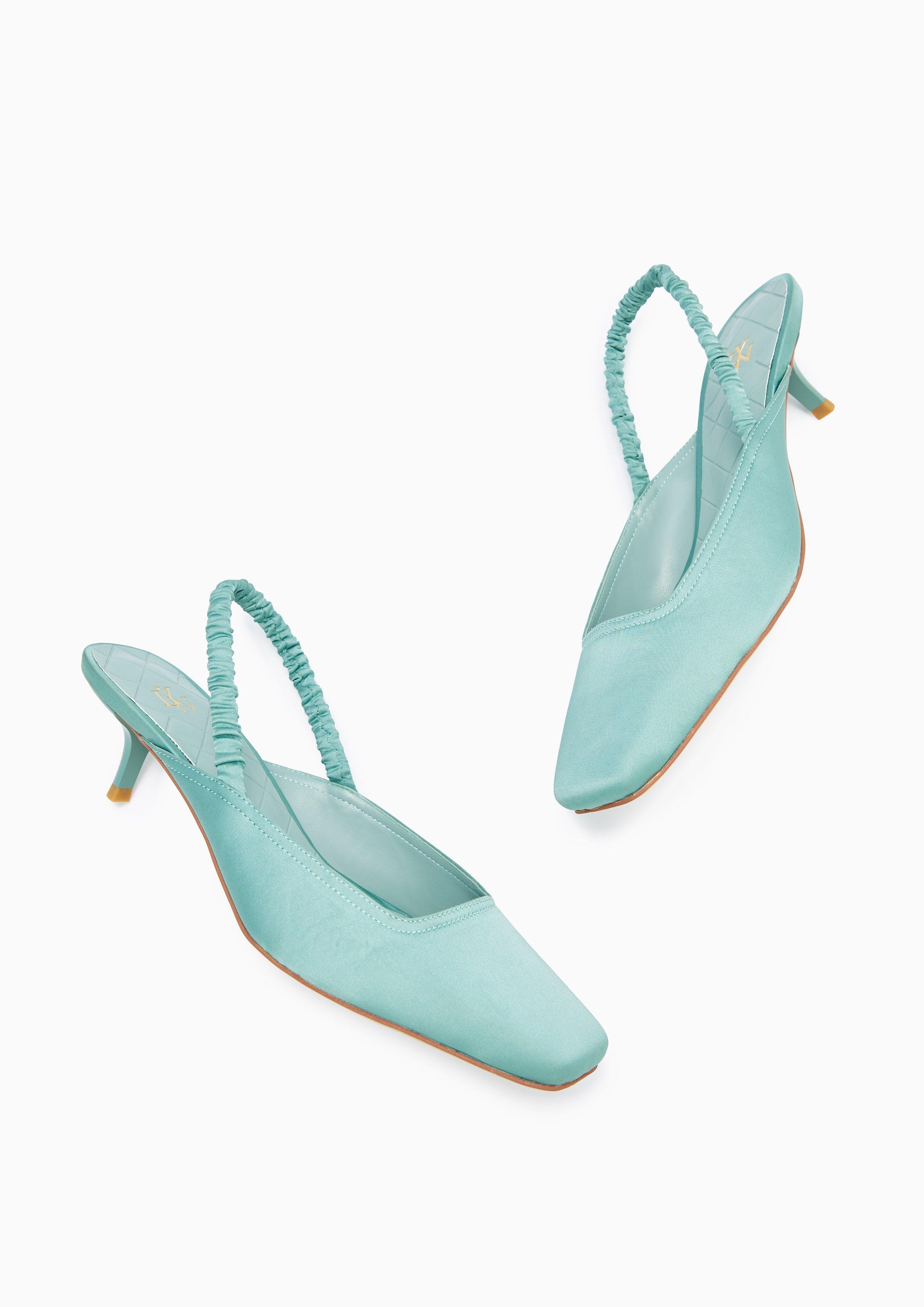 Bonus Low Heel Slingbacks Green - Lyn TH