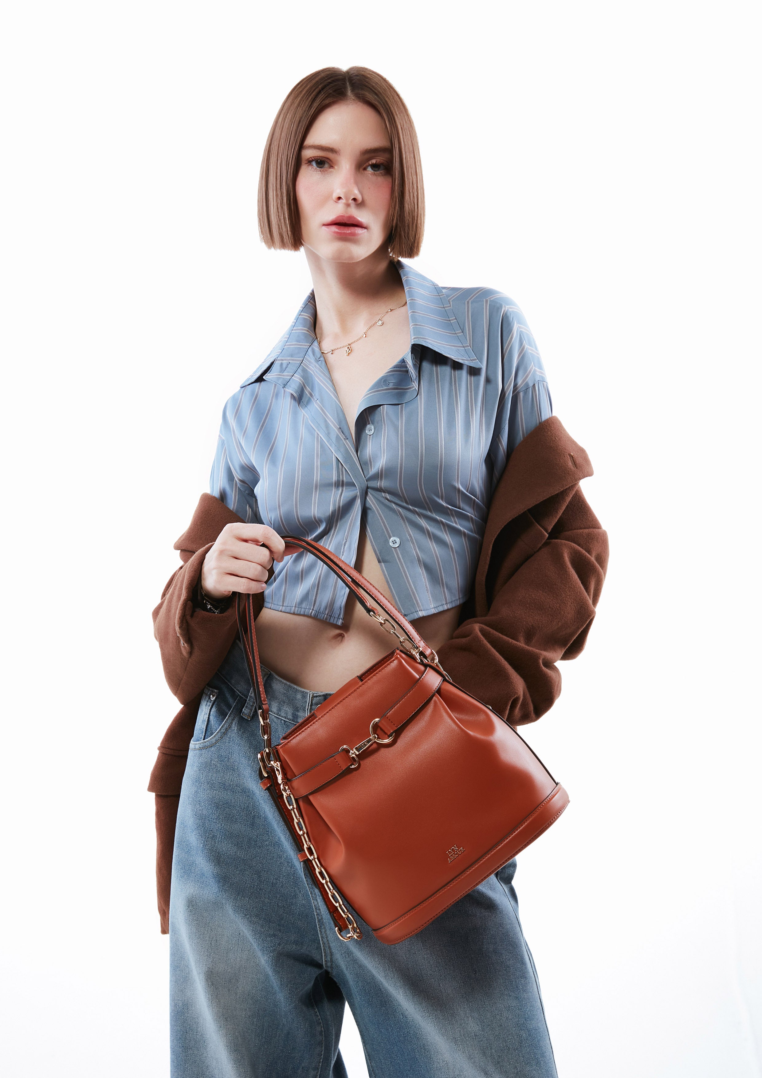 Maria S Bucket Bag Brown - Lyn TH