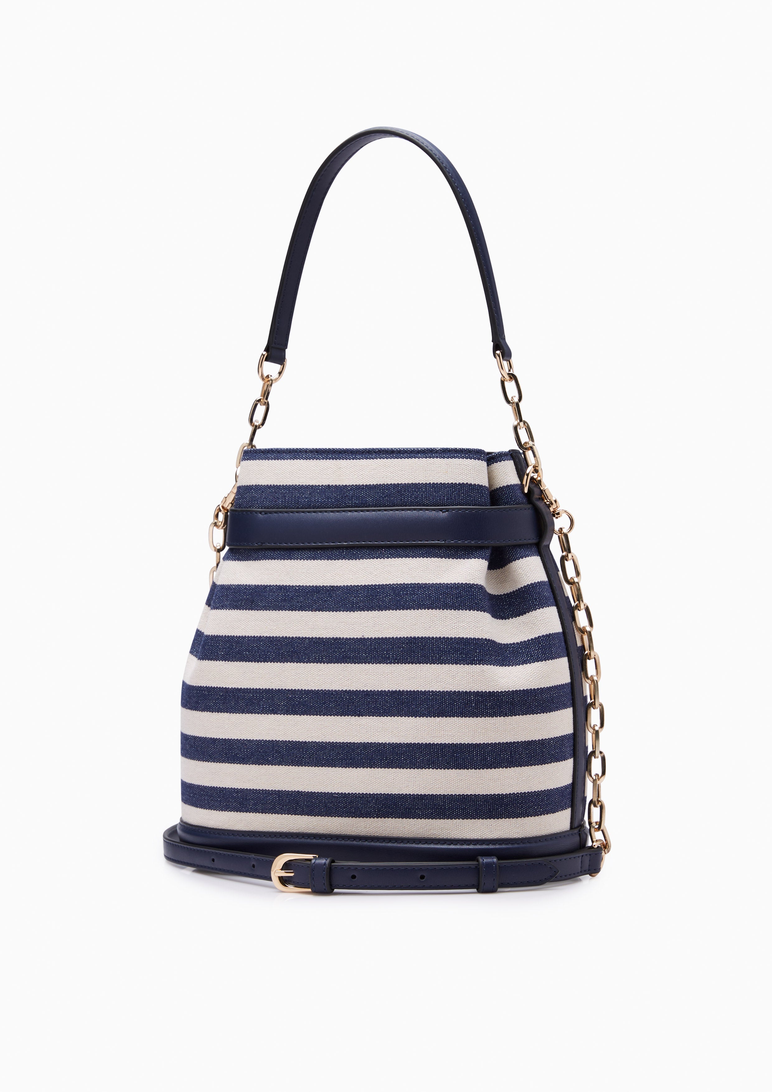 Maria Striped S Bucket Bag Navy - Lyn TH