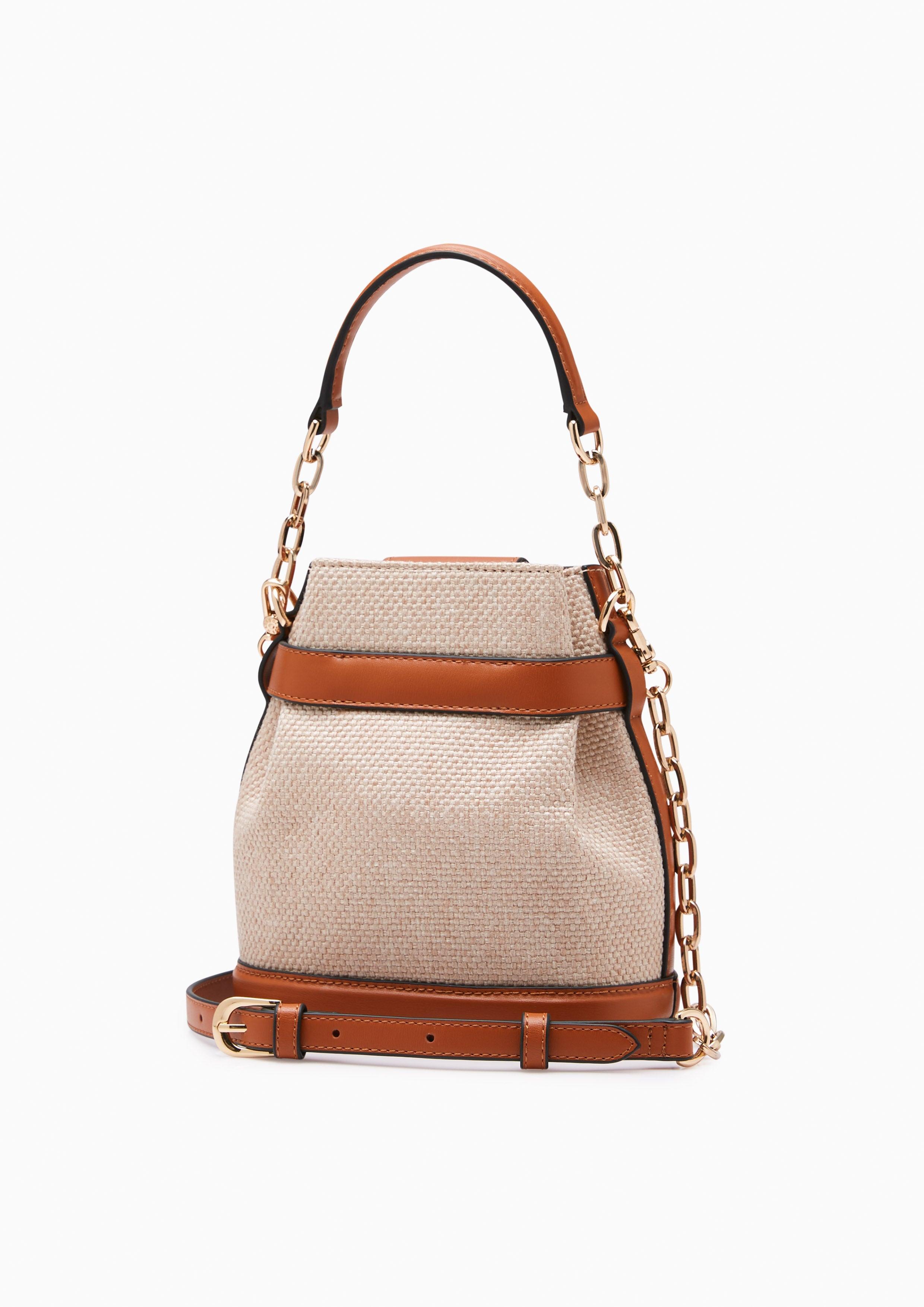 Maria Canvas Mini Bucket Bag Brown - Lyn TH