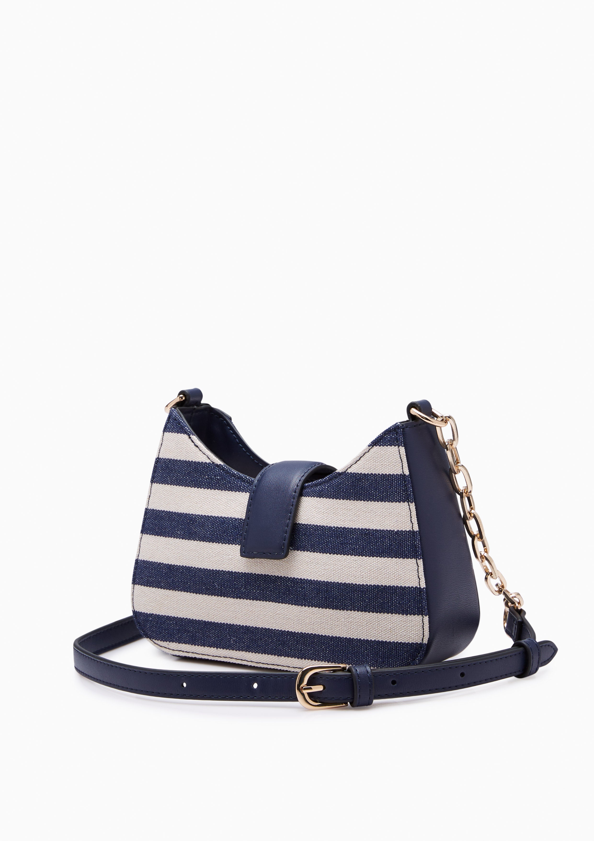 Maria Striped Mini Crossbody Bag Navy - Lyn TH