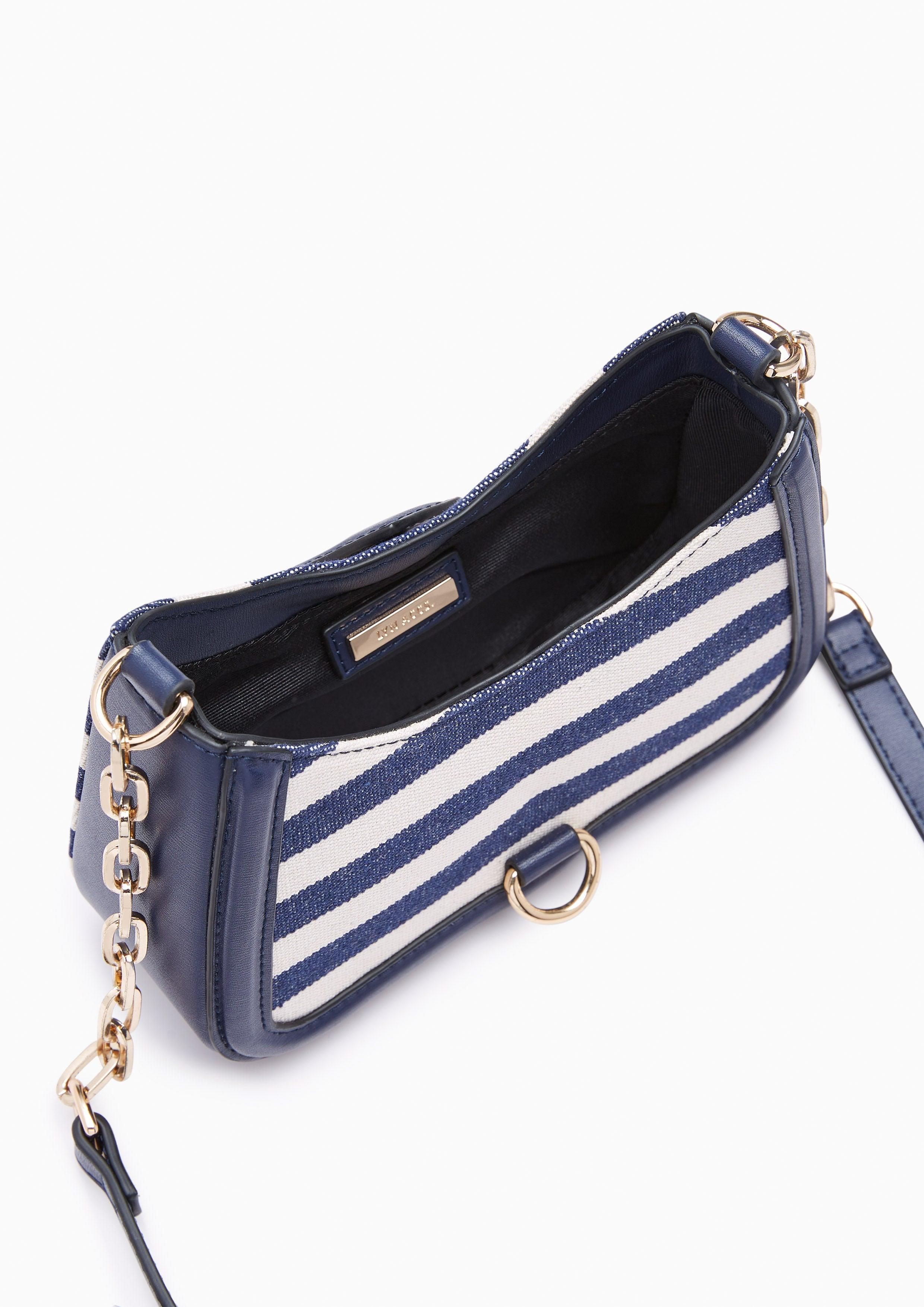 Blue and white striped crossbody bag shop