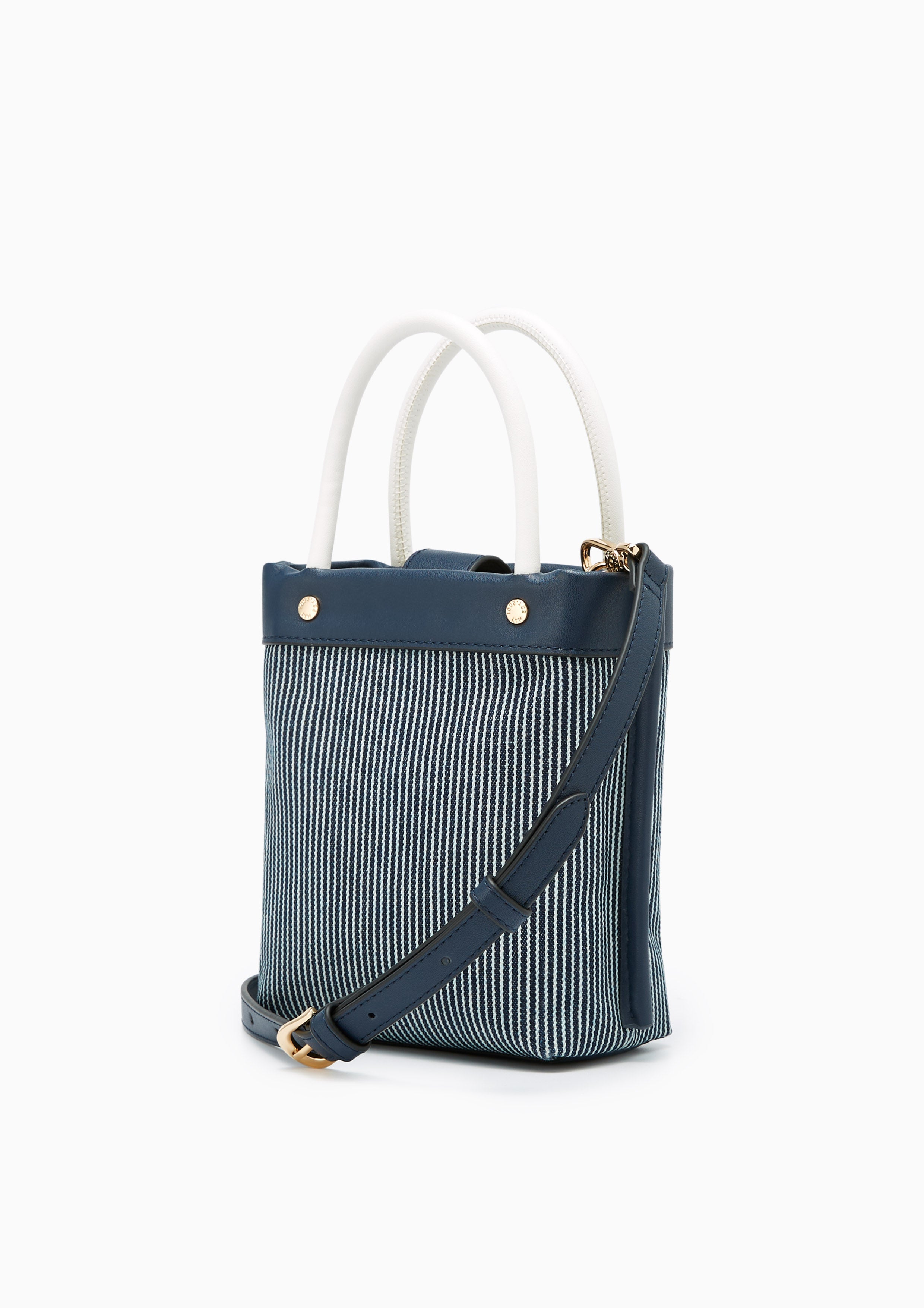 Marina Stripe Mini Tote Bag Navy - Lyn TH