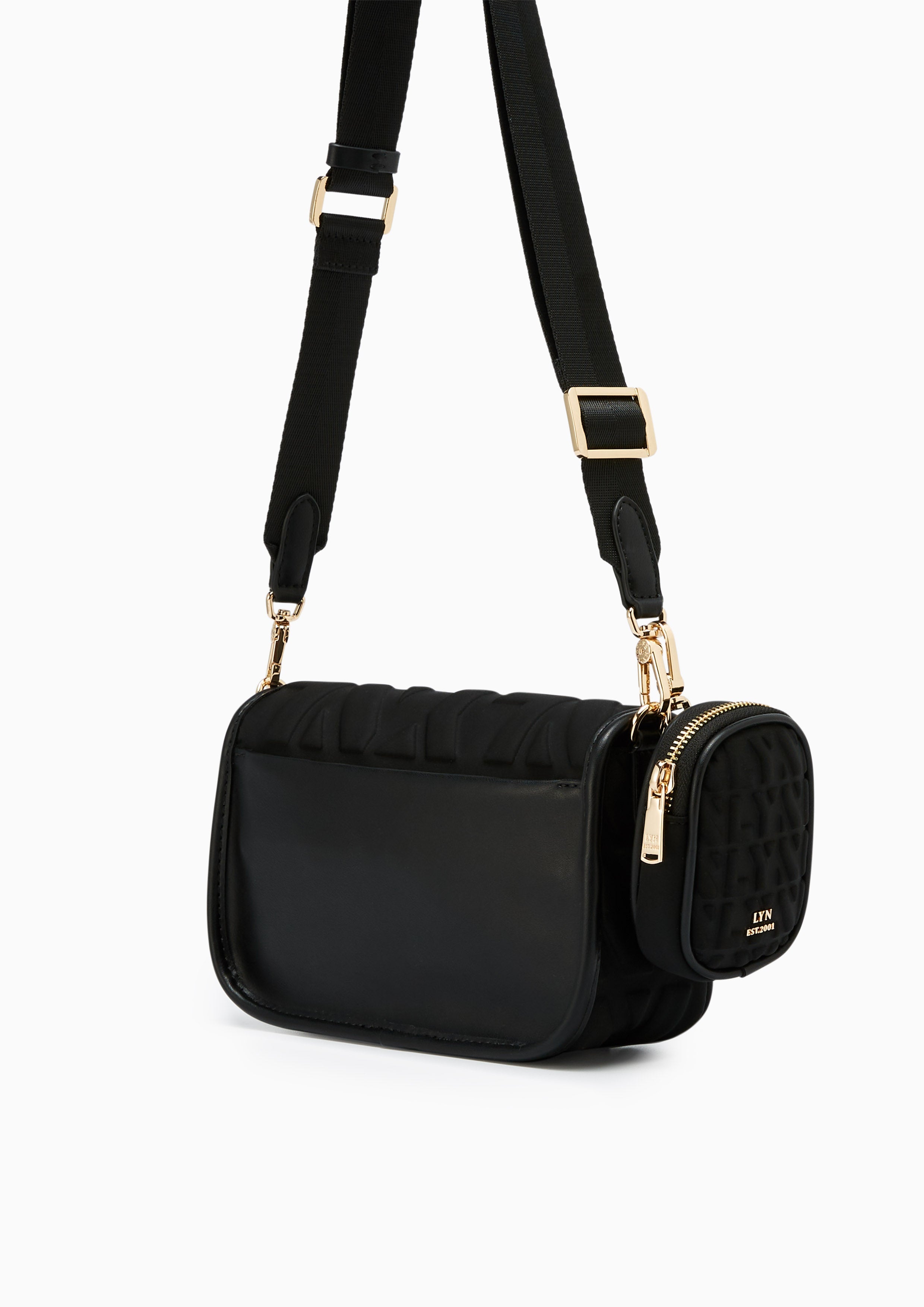 Sheen Front Flap Crossbodybag Black - Lyn TH