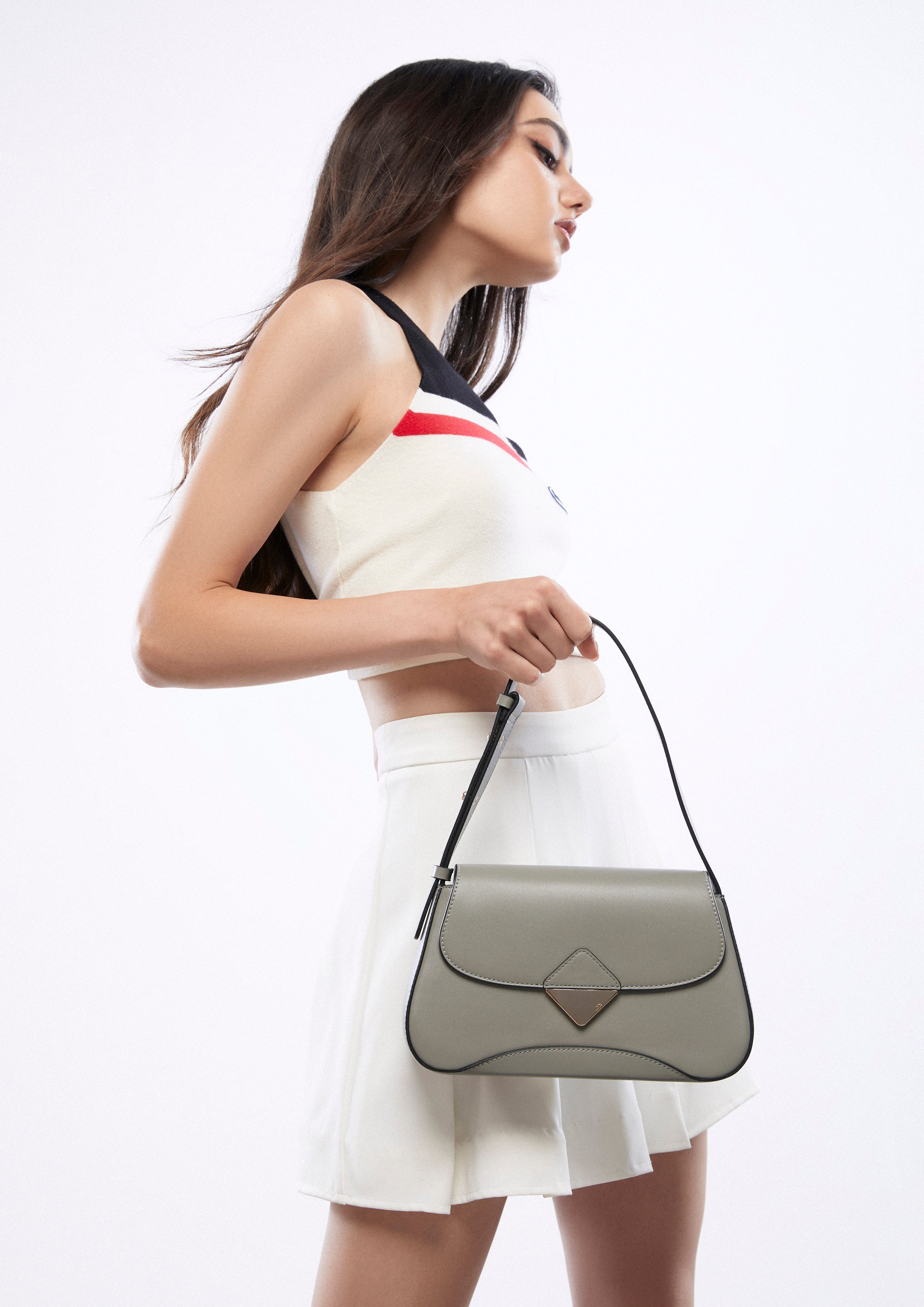 Trangle Shoulder Bag Grey - Lyn TH