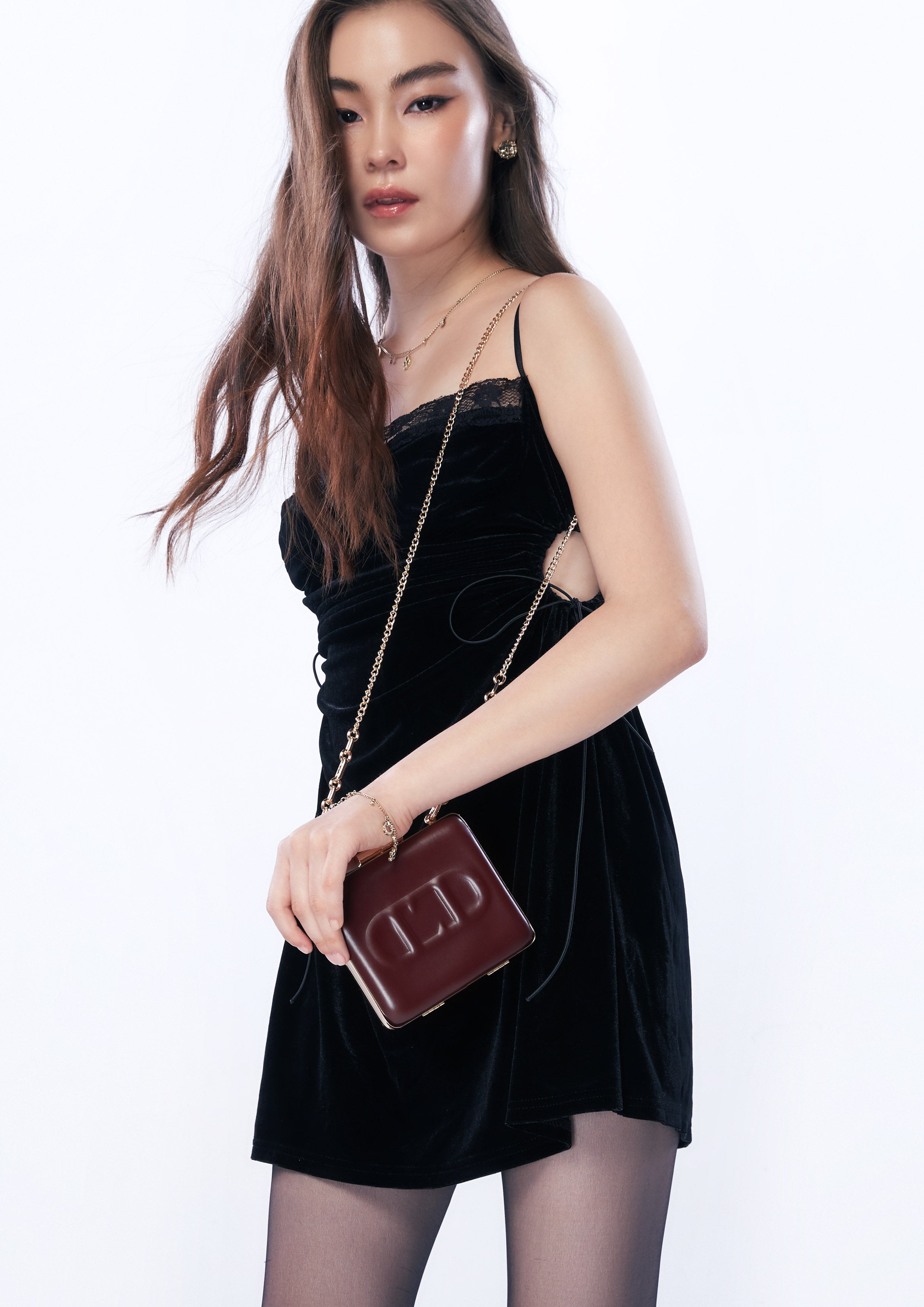 Barny Shoulder Mini Bag Dark Red