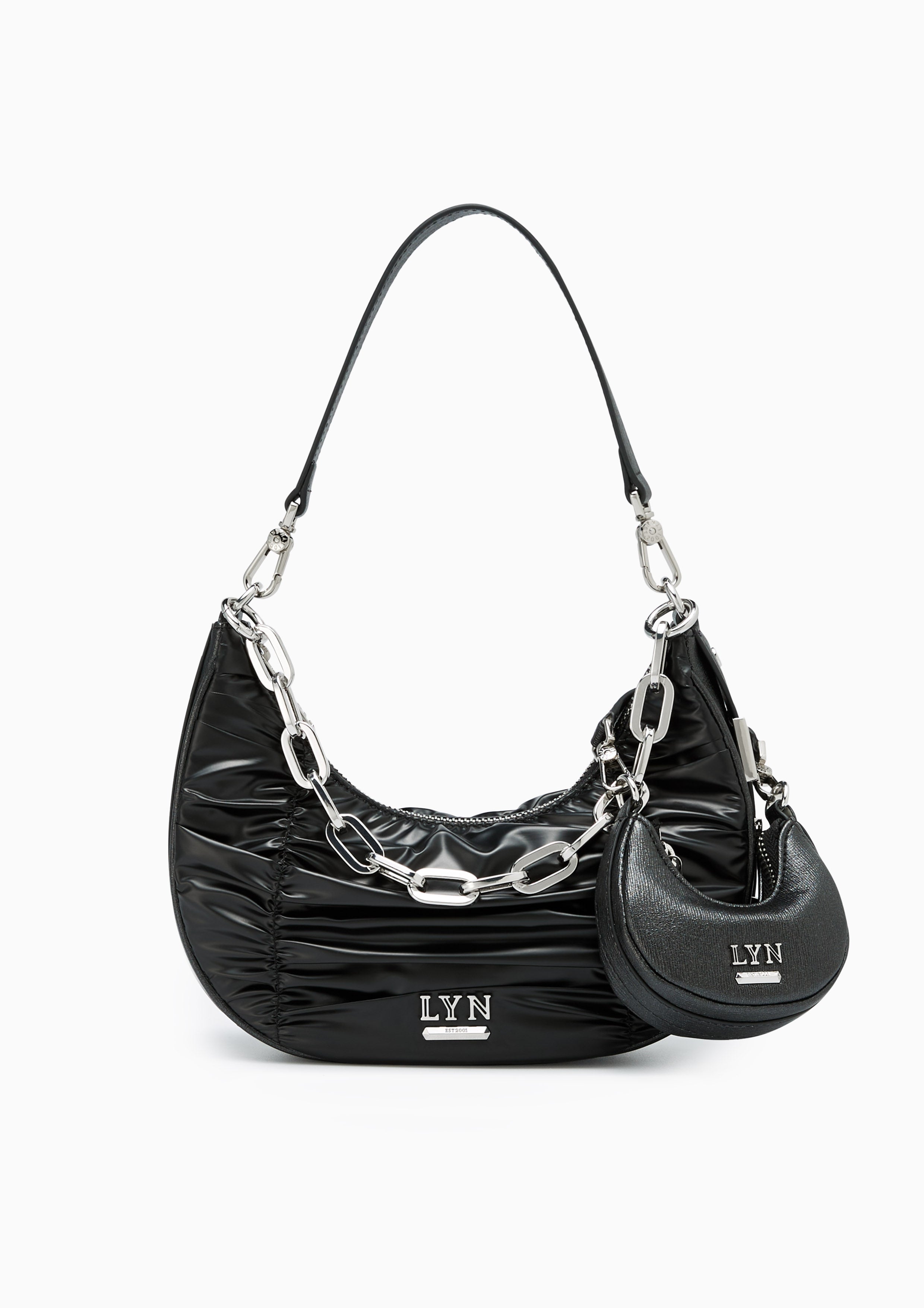 Diva Nylon Shoulder Bag Black - Lyn TH