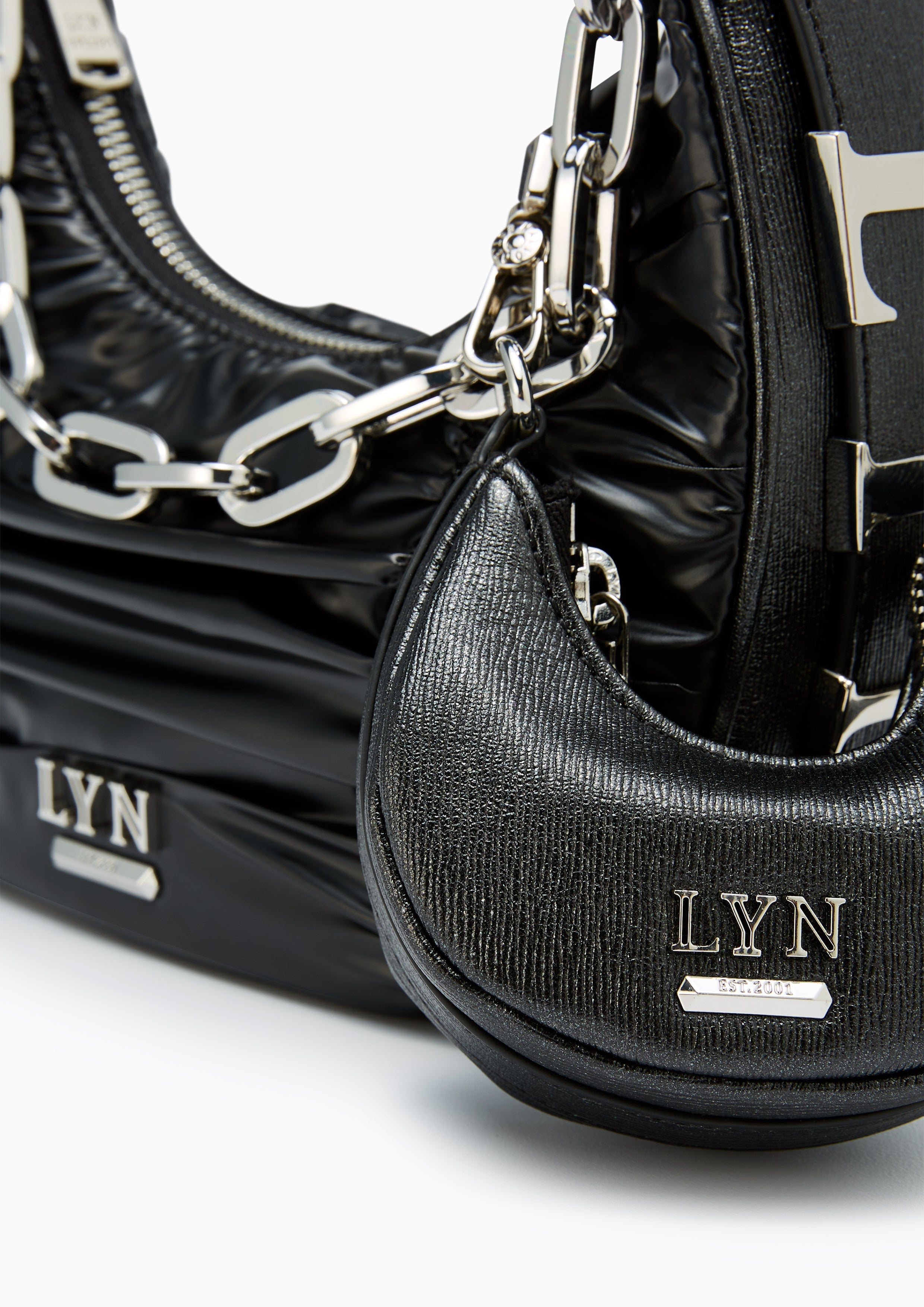 Diva Nylon Shoulder Bag Black - Lyn TH