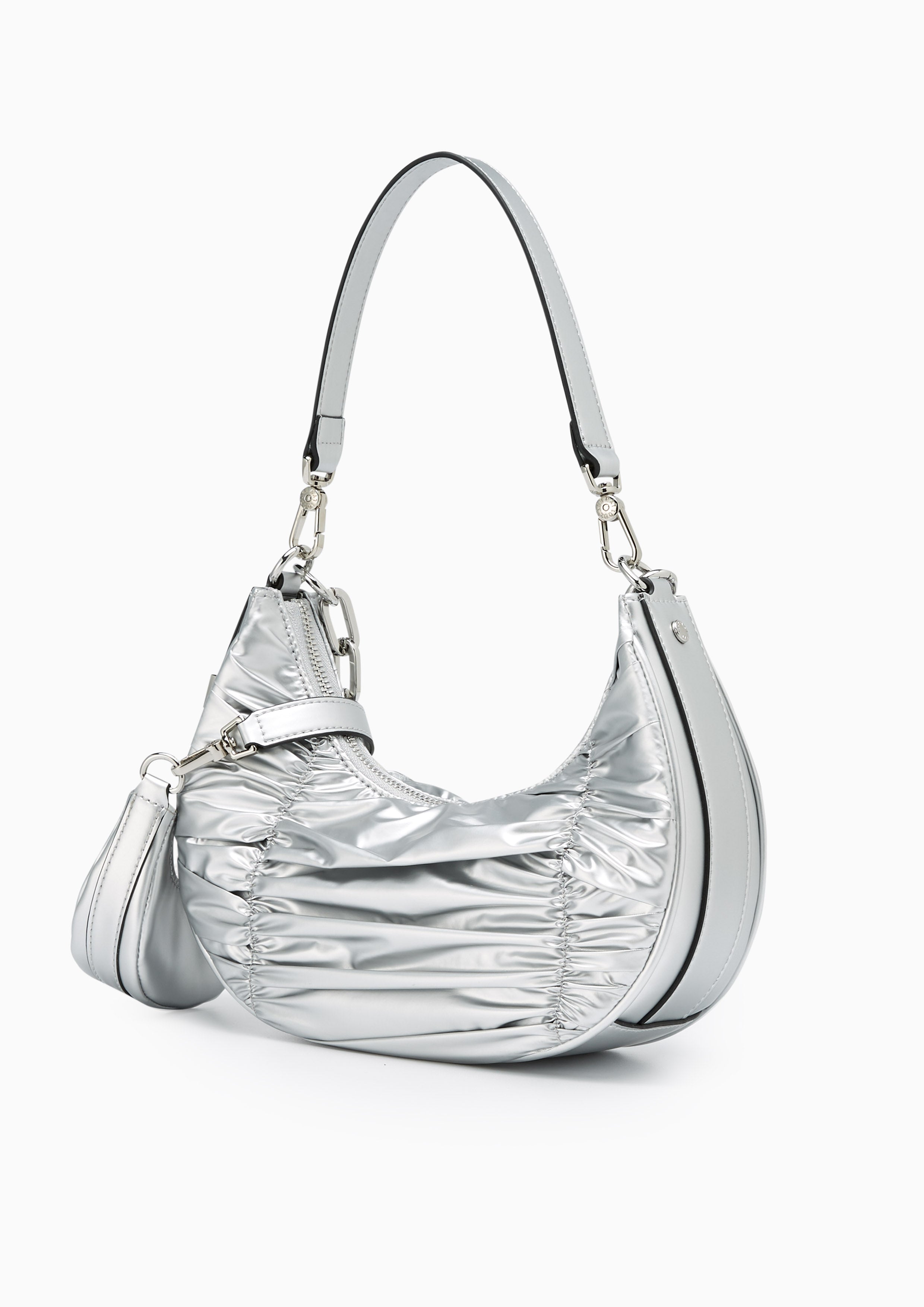 Diva Nylon Shoulder Bag Silver - Lyn TH