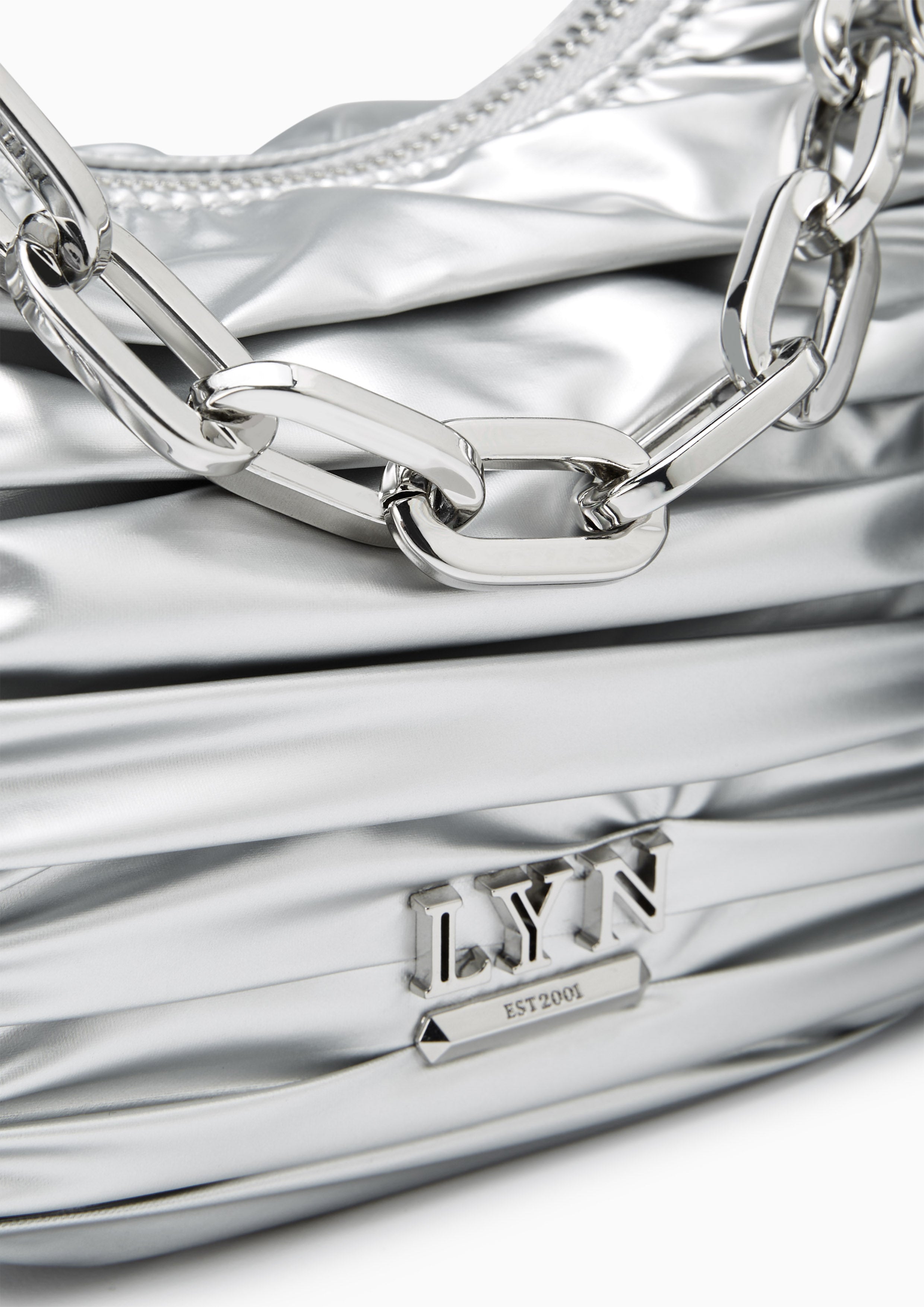 Diva Nylon Shoulder Bag Silver - Lyn TH