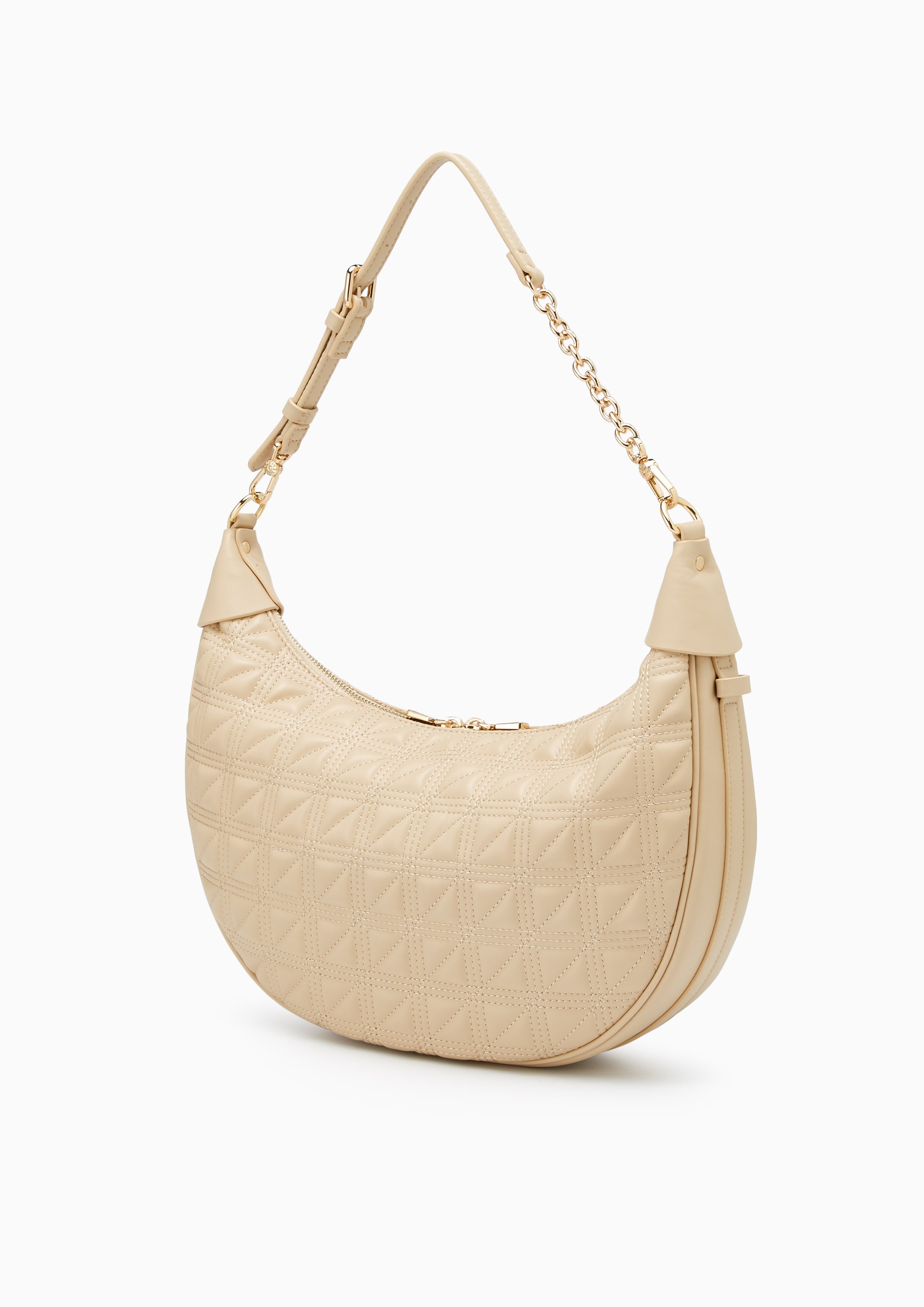 Aurelia Half Moon Xl Shoulder Bag Beige - Lyn TH