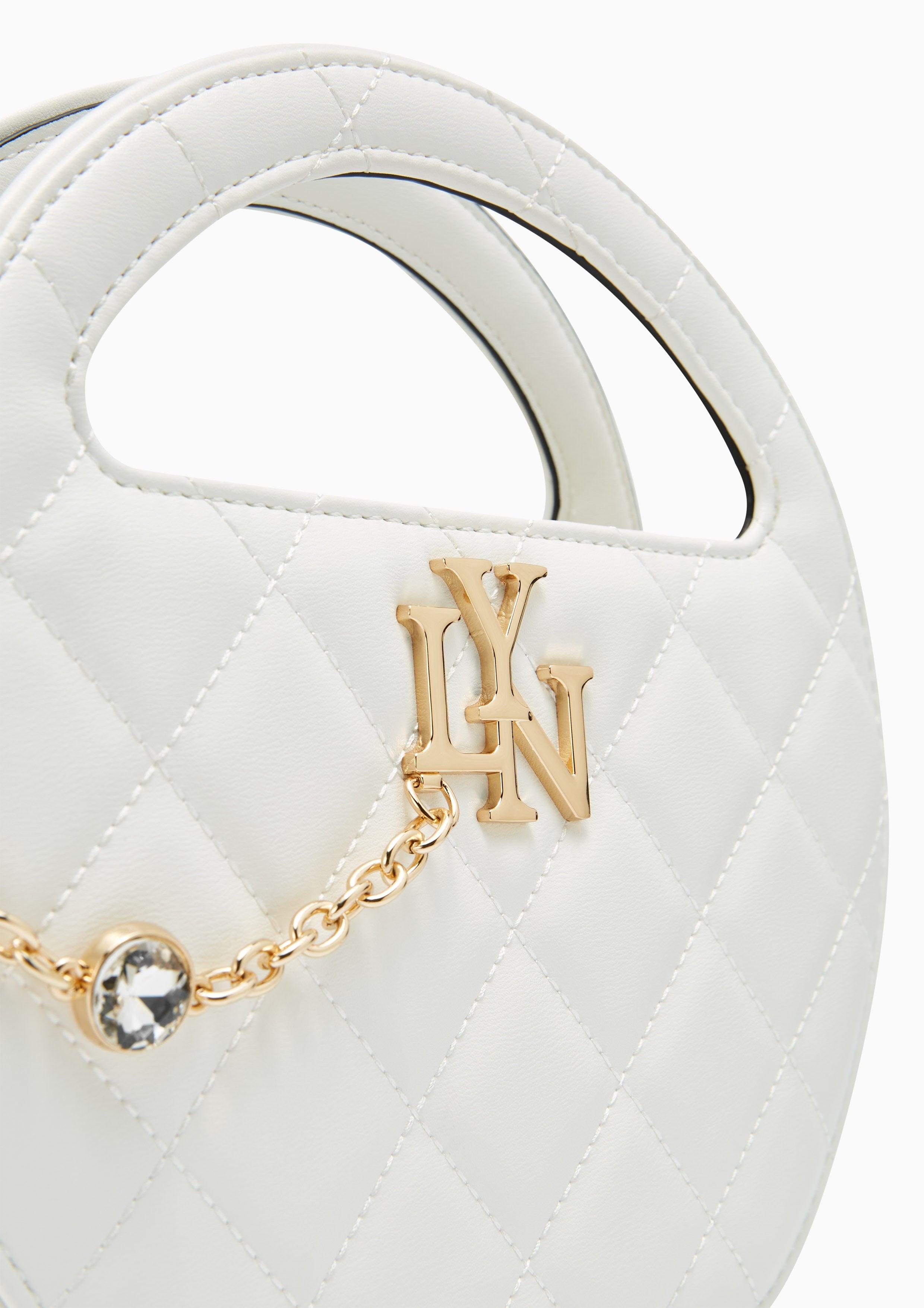 Antoinette Round Top Handle Bag White