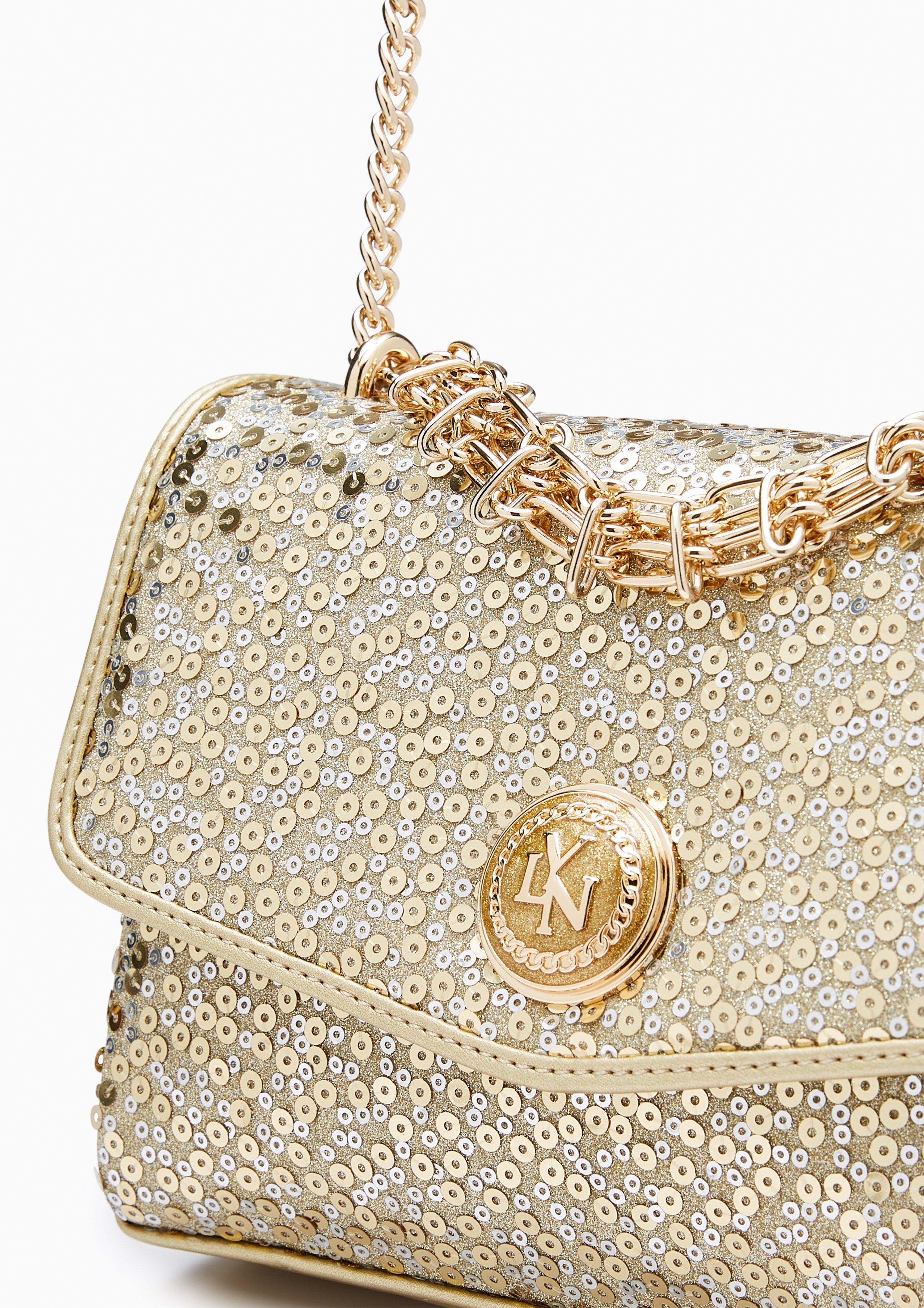 Serena Ii Sequin Crossbody Bag Gold