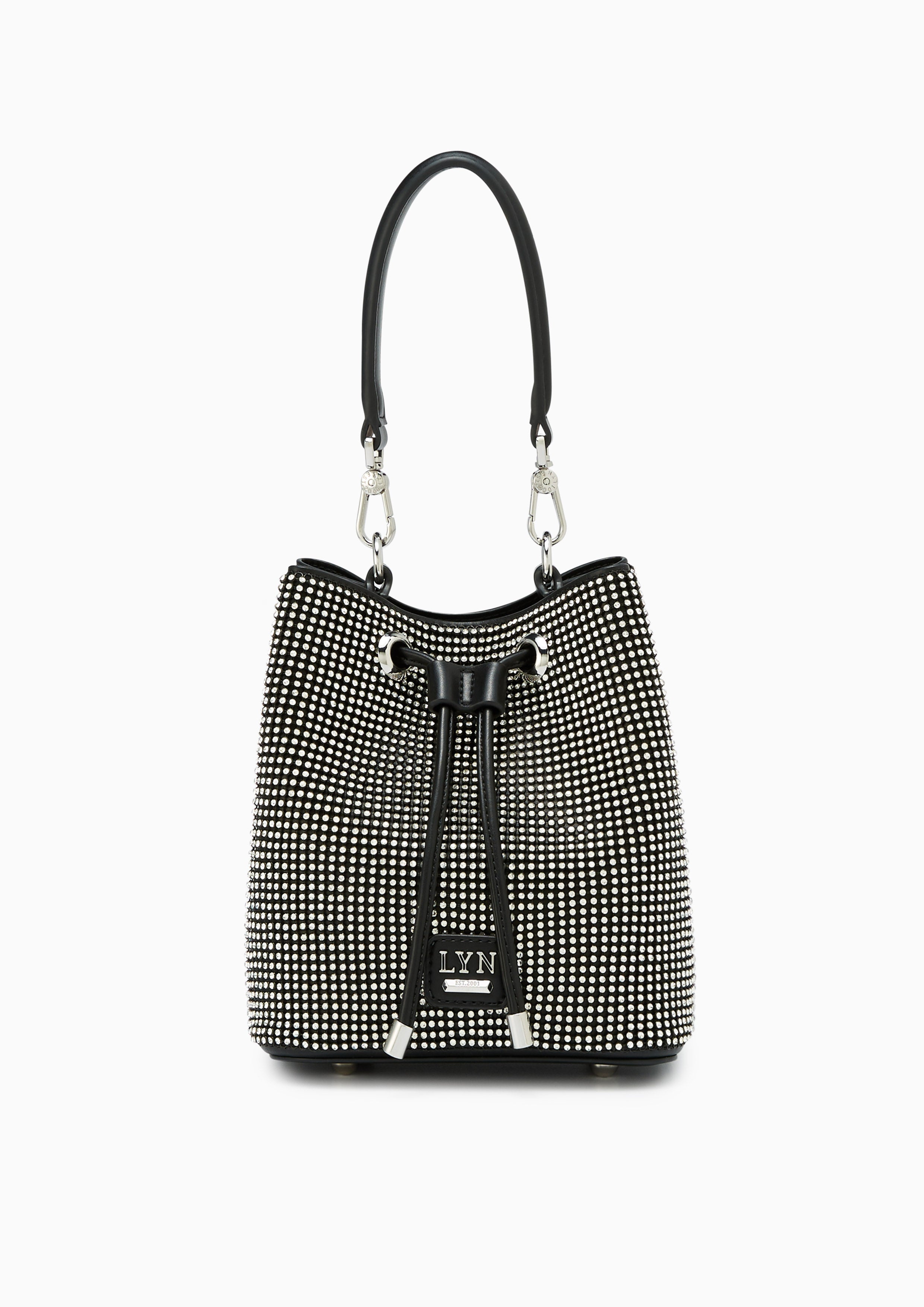 Gareth Crystal Bucket Bag S Black