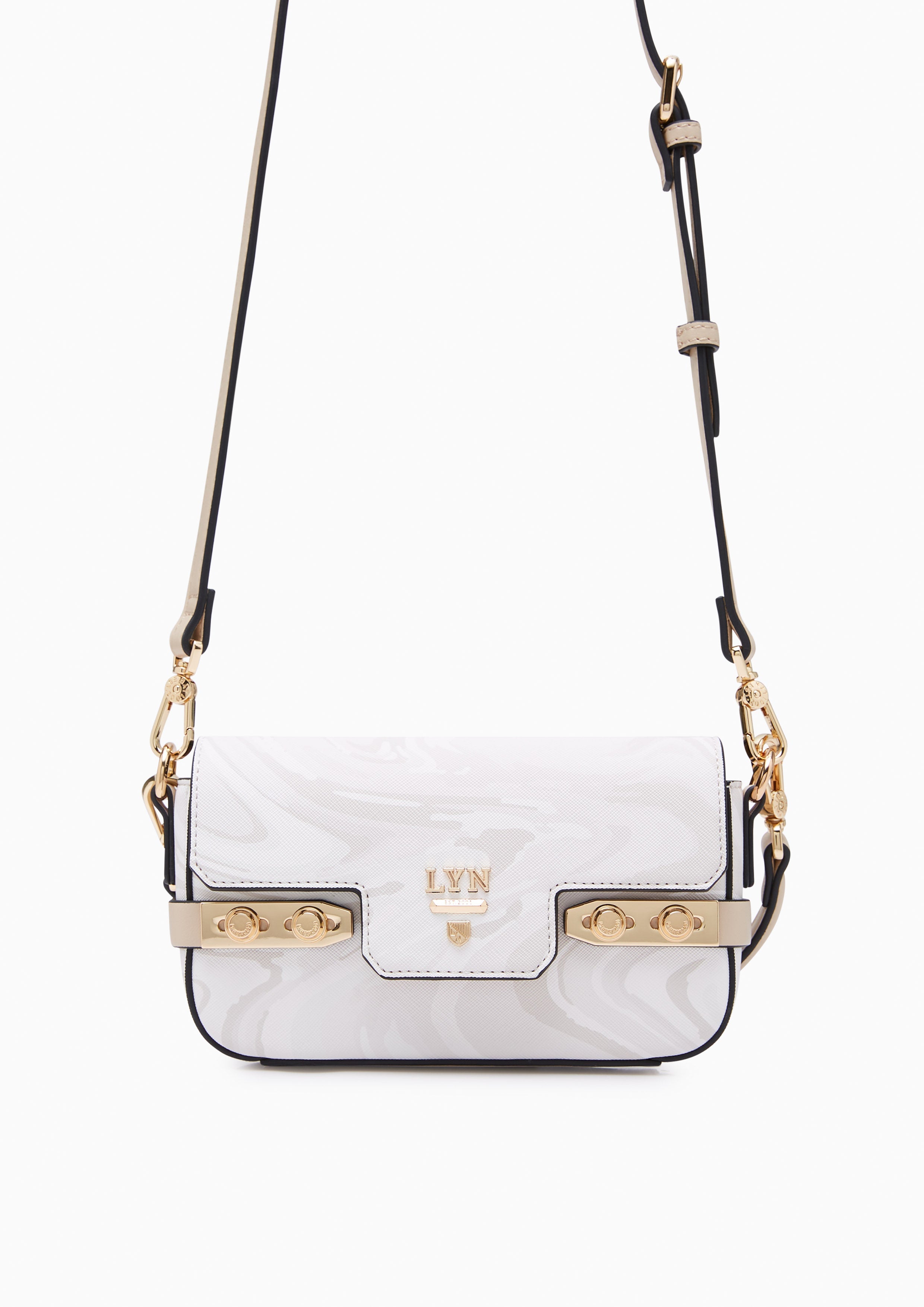 Fineness Marble Mini Crossbody Bag Printed Beige - Lyn TH