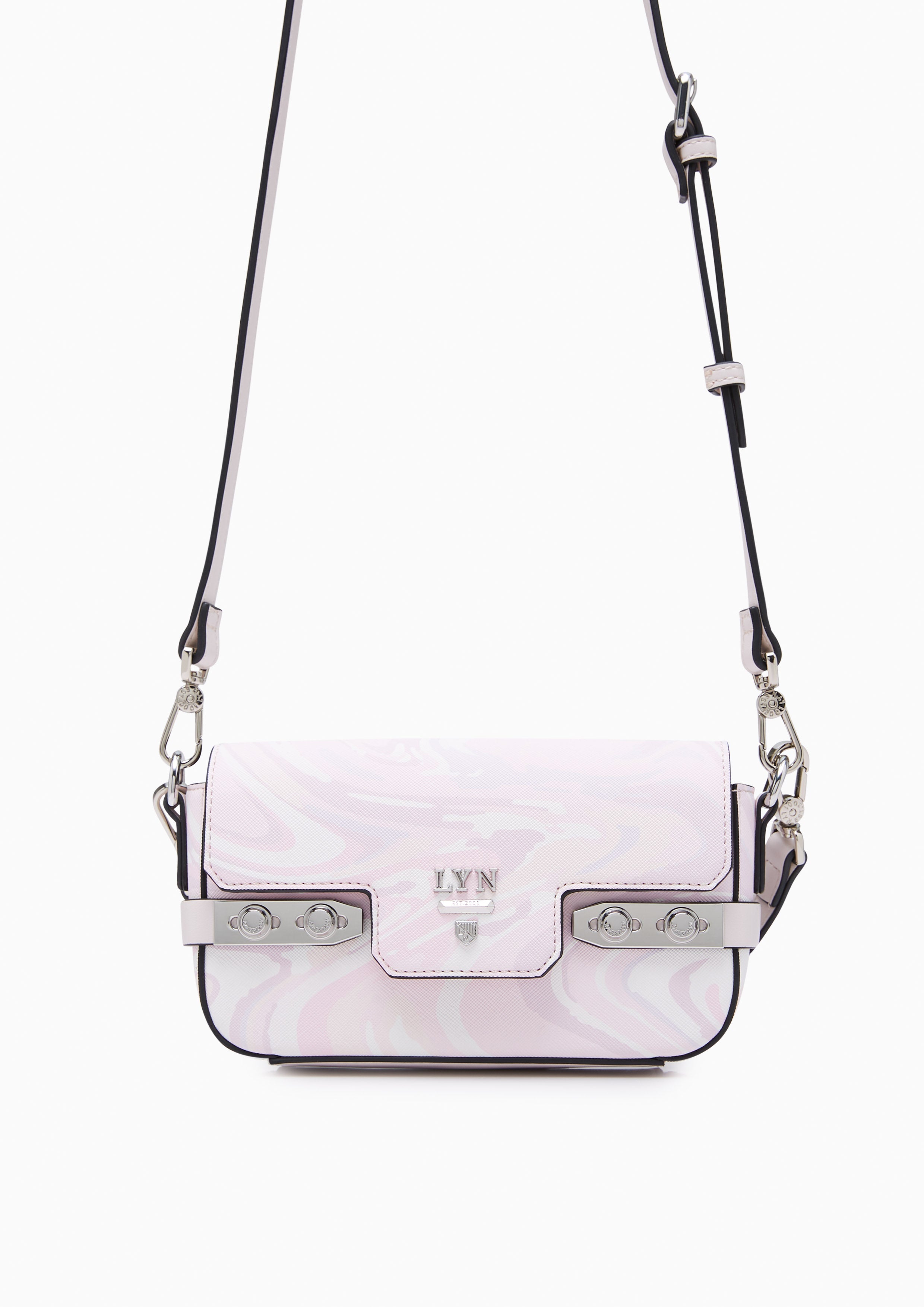 Fineness Marble Mini Crossbody Bag Light Pink - Lyn TH