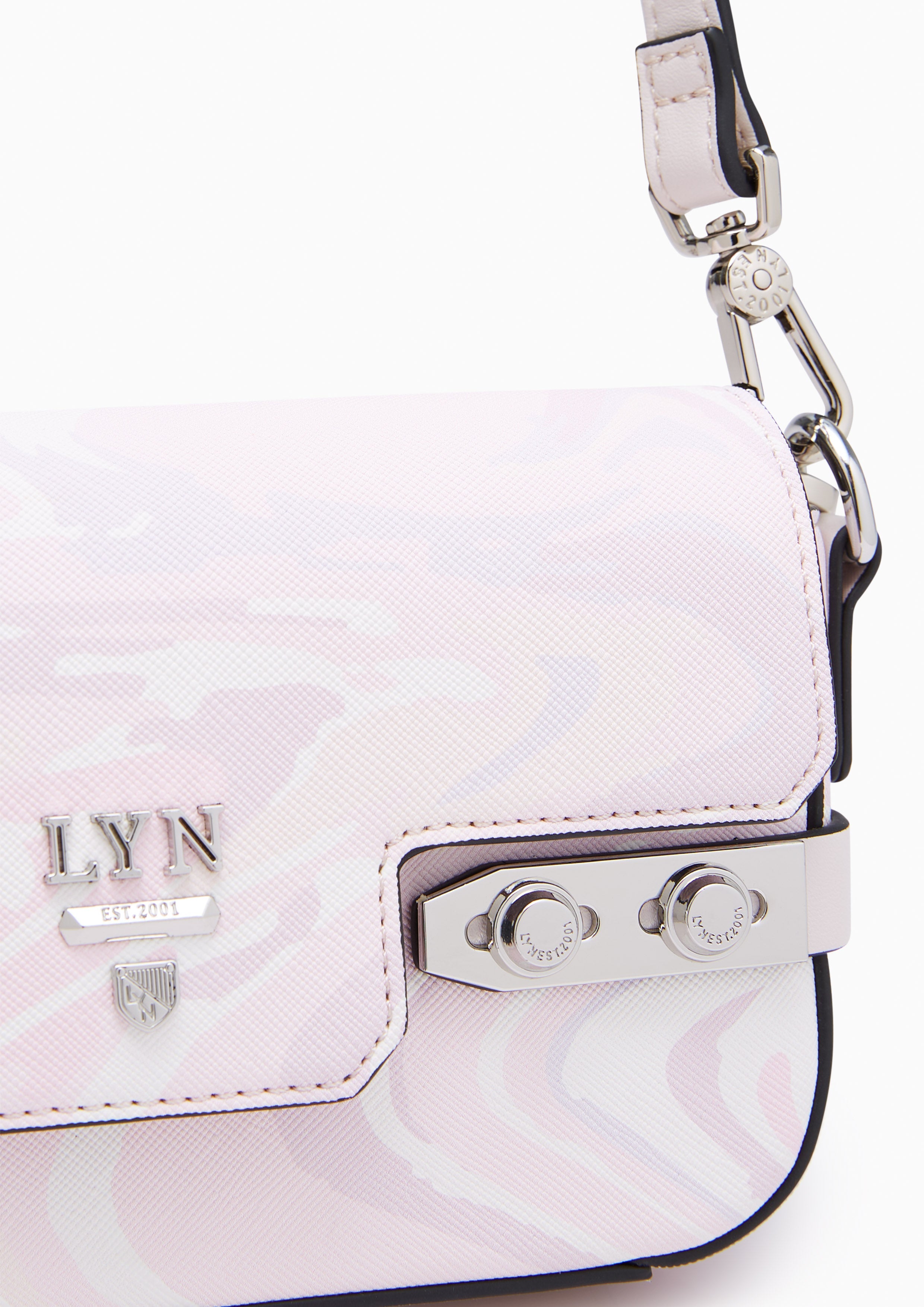 Fineness Marble Mini Crossbody Bag Light Pink - Lyn TH