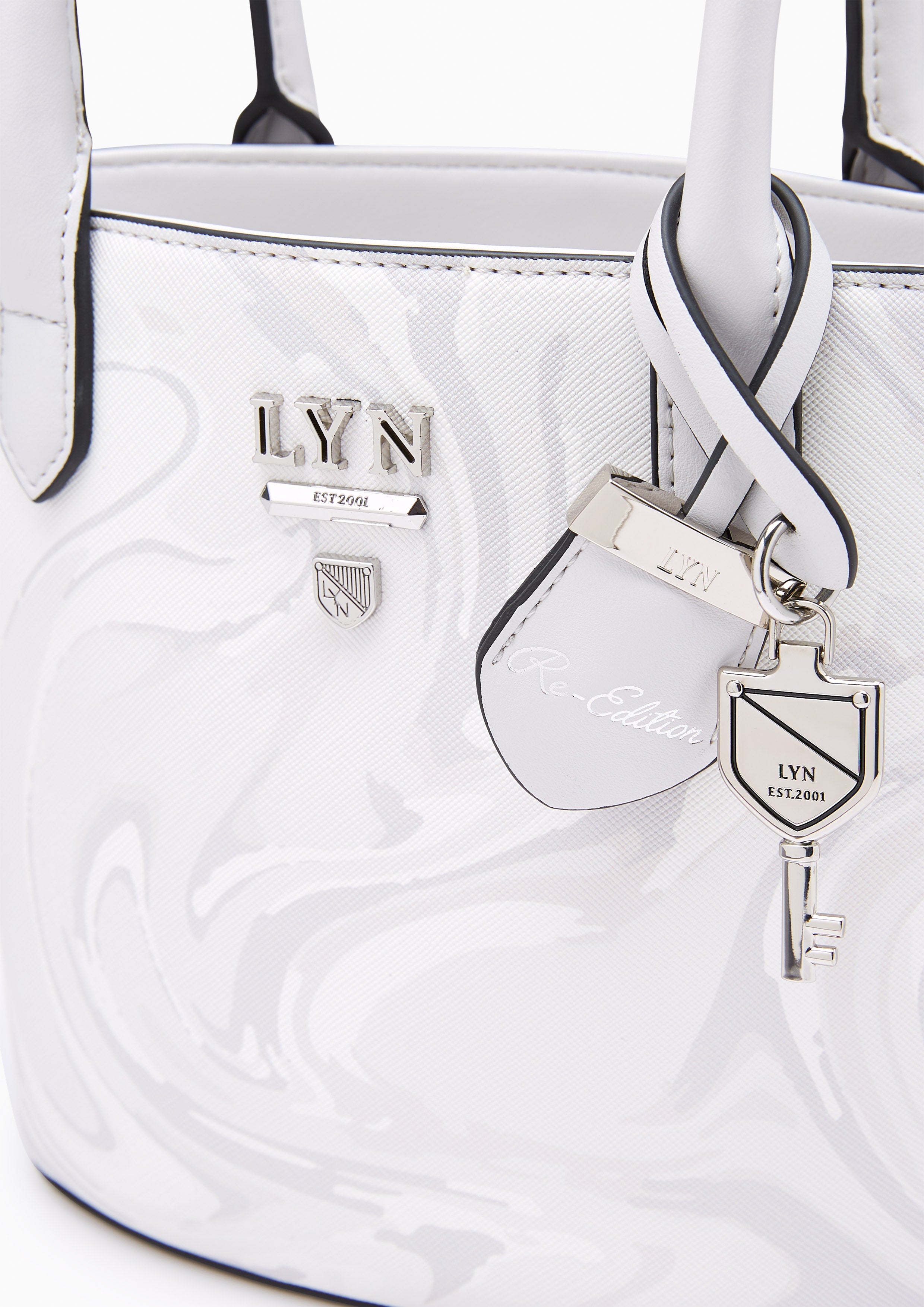 Re-Edit Marble Mini Tote Bag Light Grey - Lyn TH