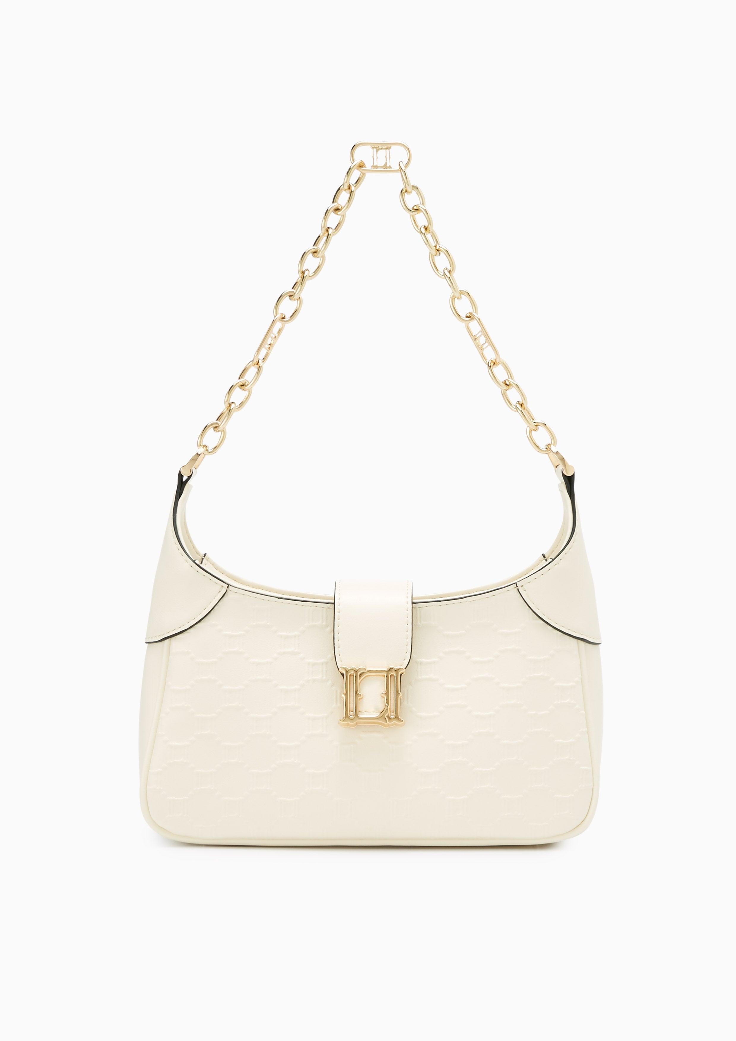 Letitia Embossed Shoulder Bag S Ivory