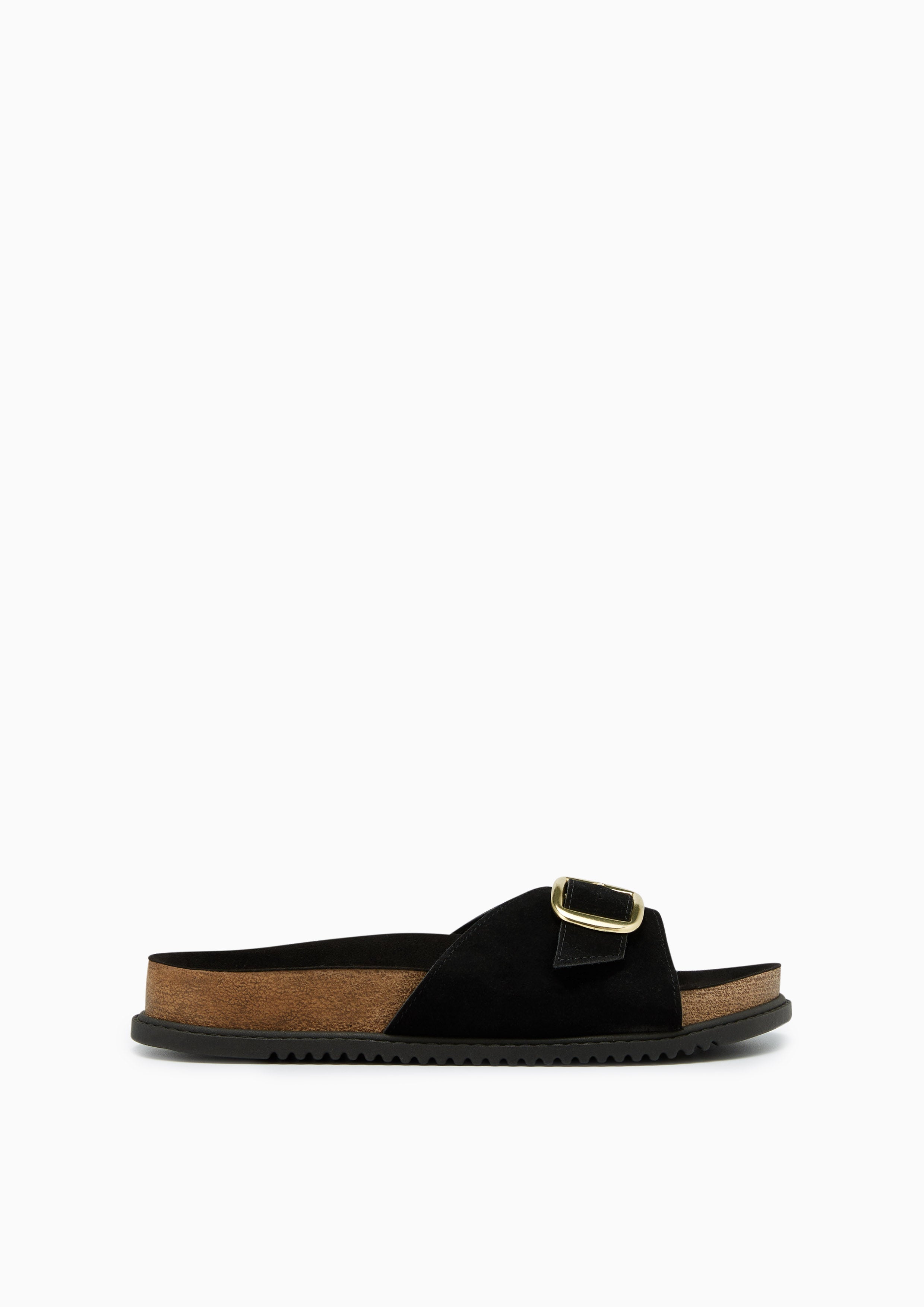 Benicia Flat Sandals Black