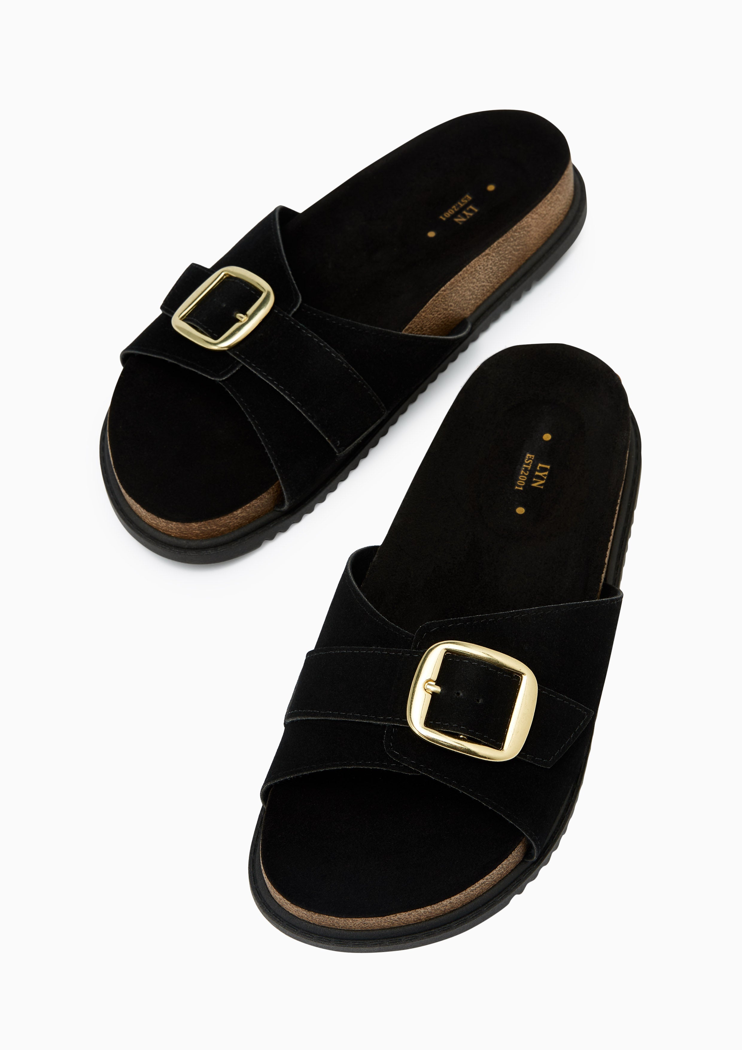 Benicia Flat Sandals Black