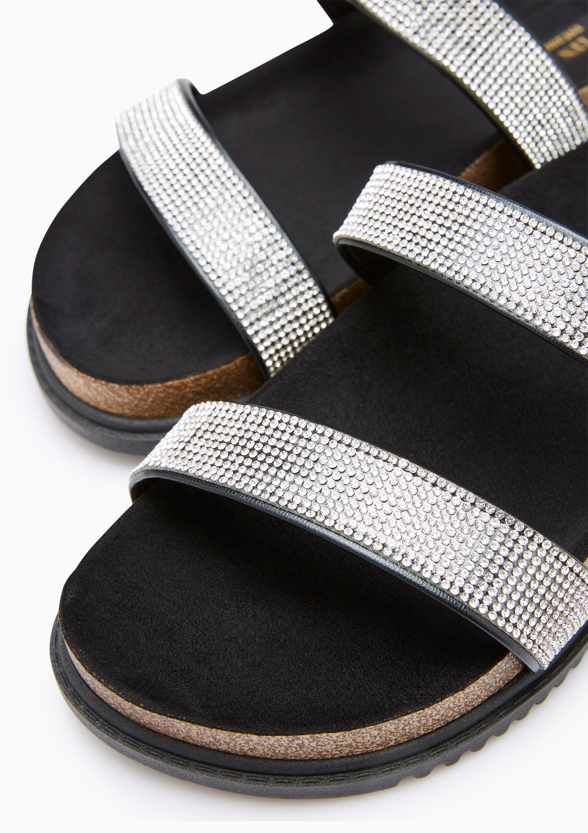 Biana Flat Sandals Black