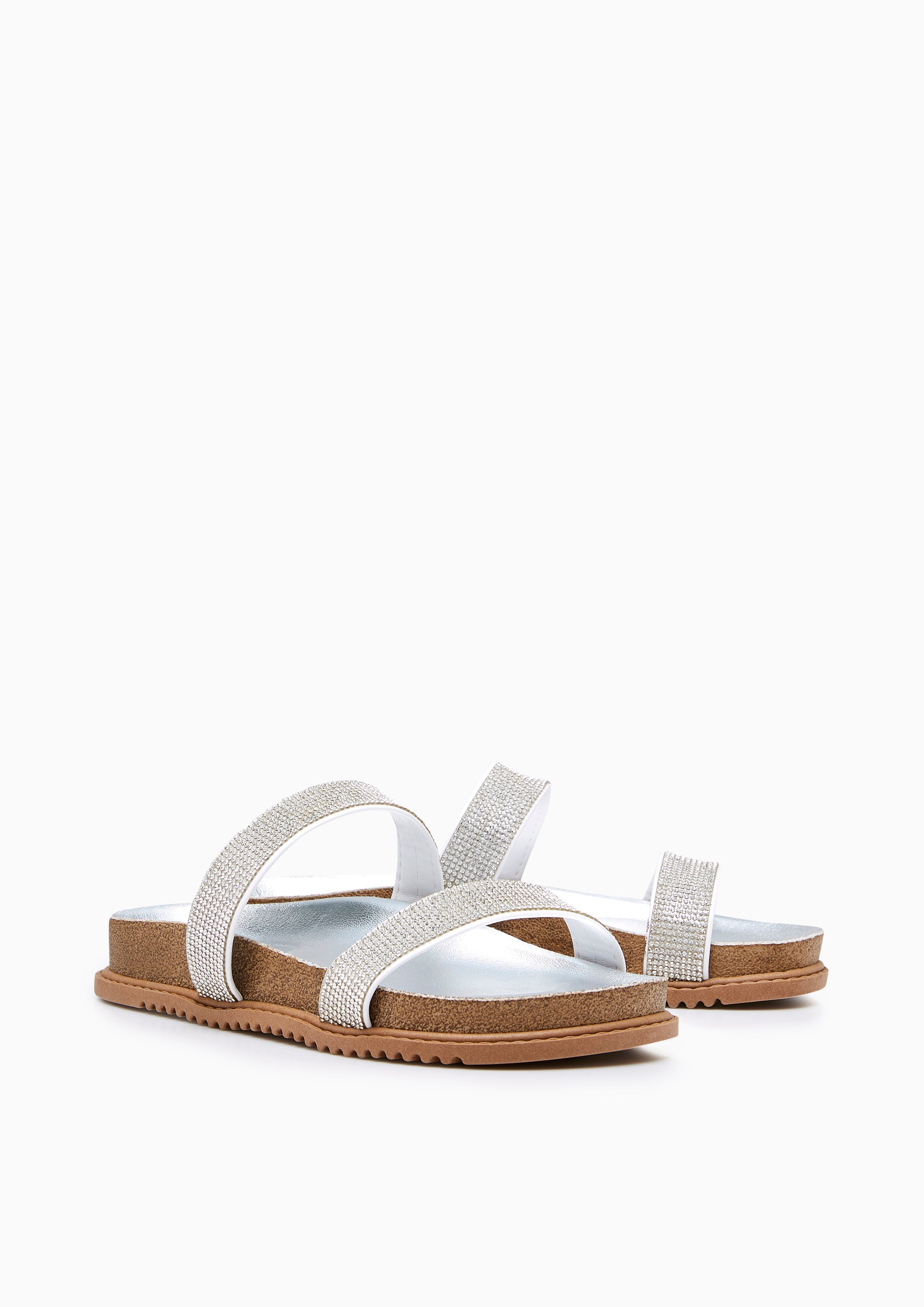 Biana Flat Sandals Silver