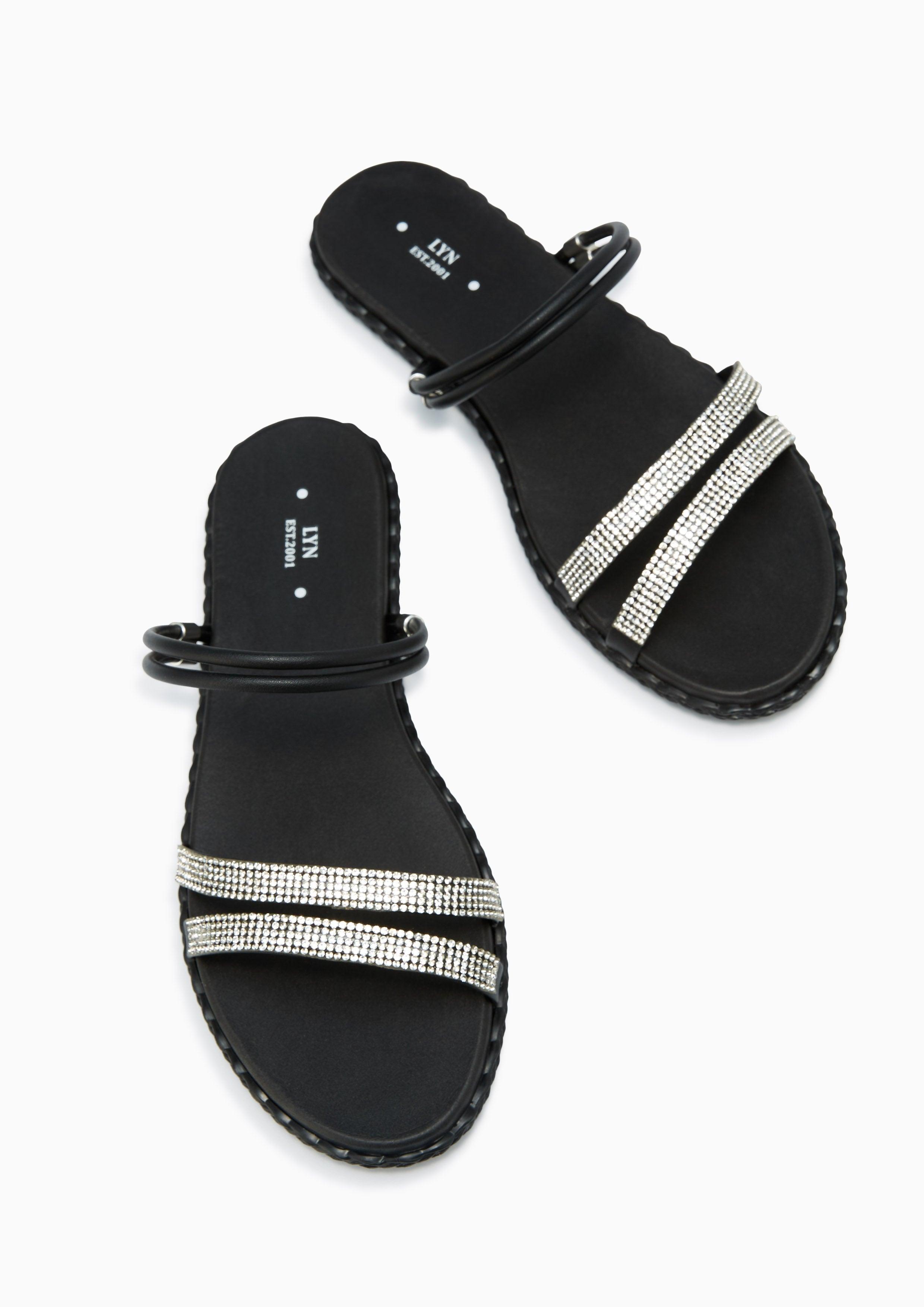 Bena Flat Sandals Silver