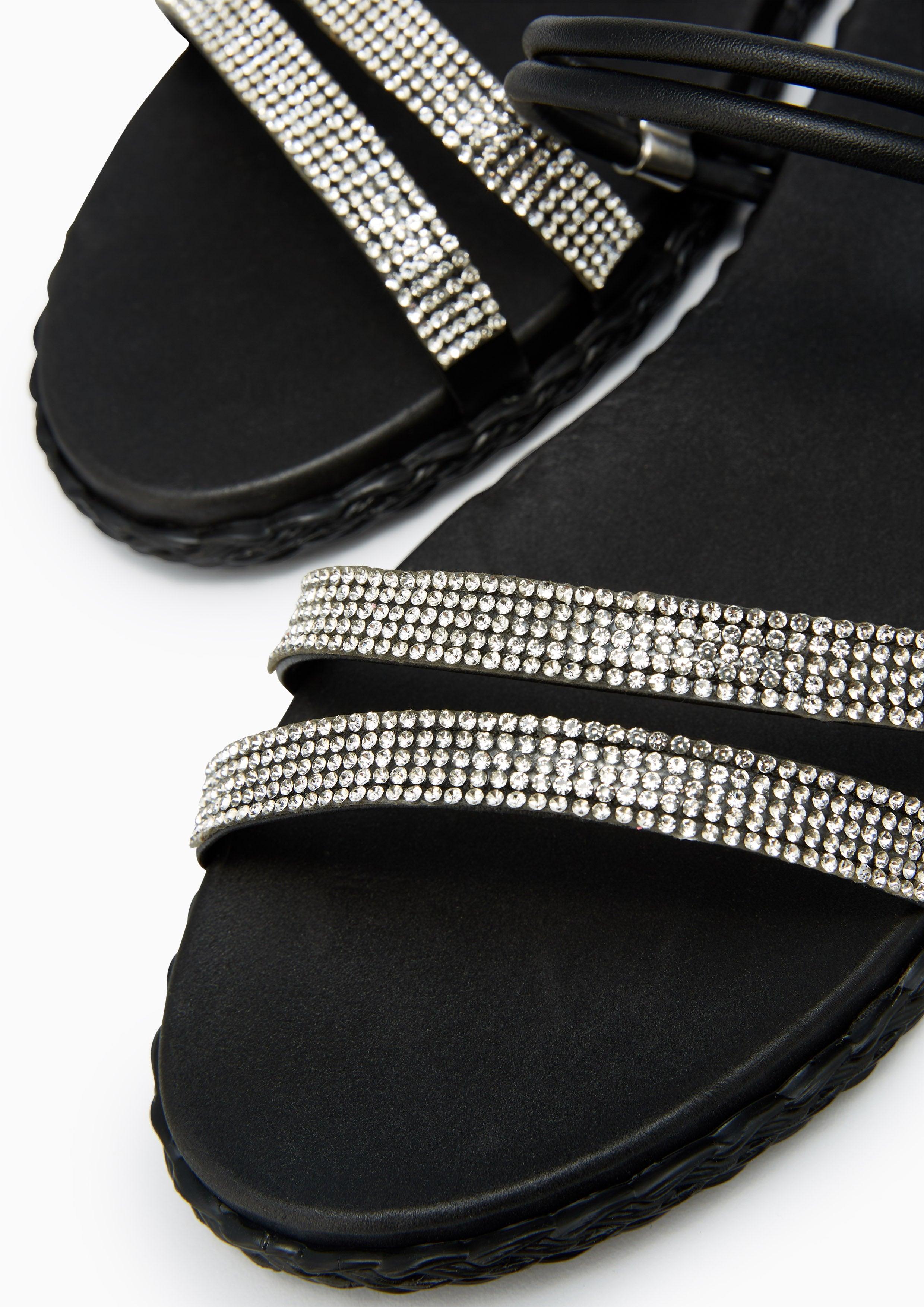 Bena Flat Sandals Silver