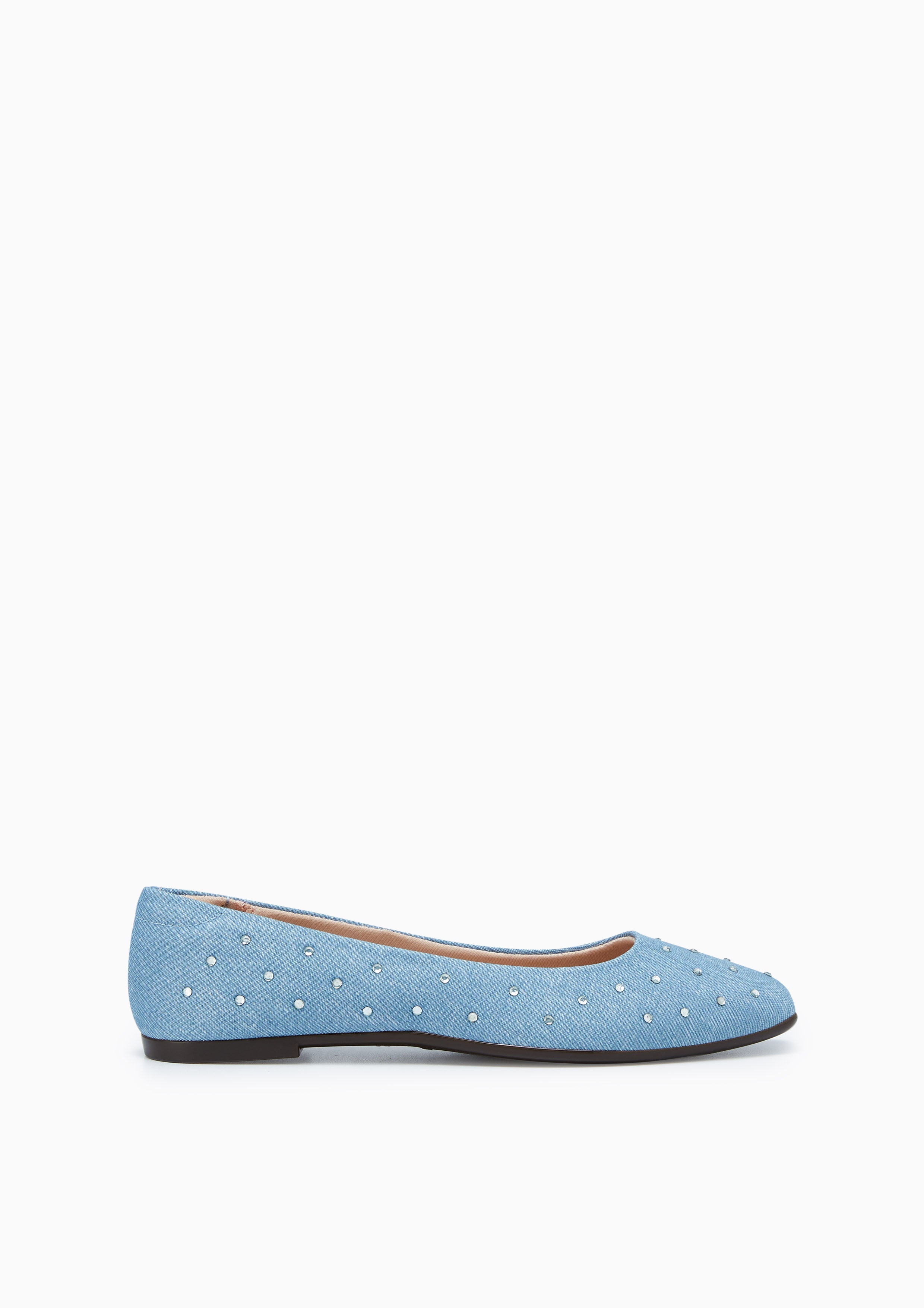 Balletera Denim Flat Ballerinas Blue