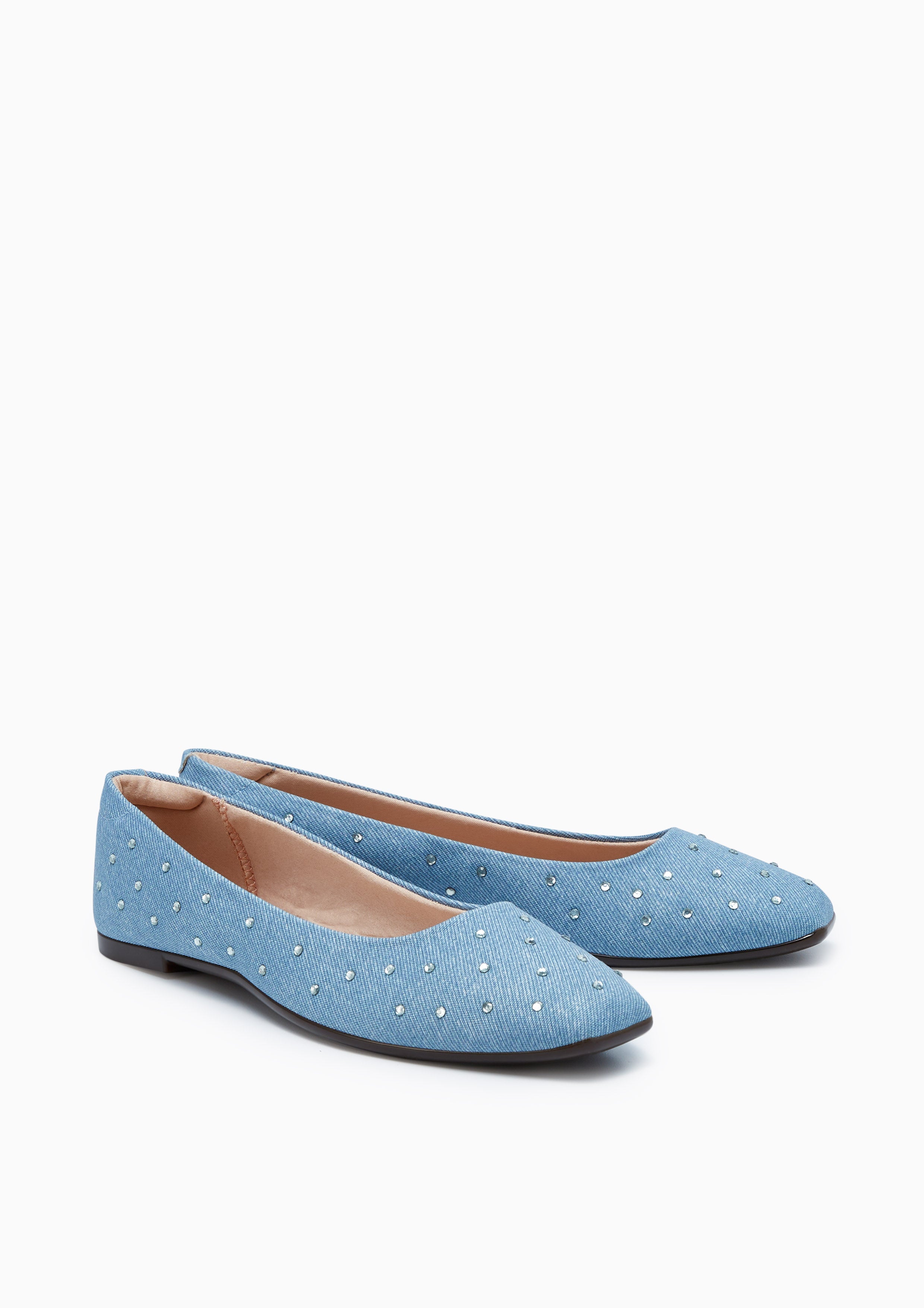 Balletera Denim Flat Ballerinas Blue