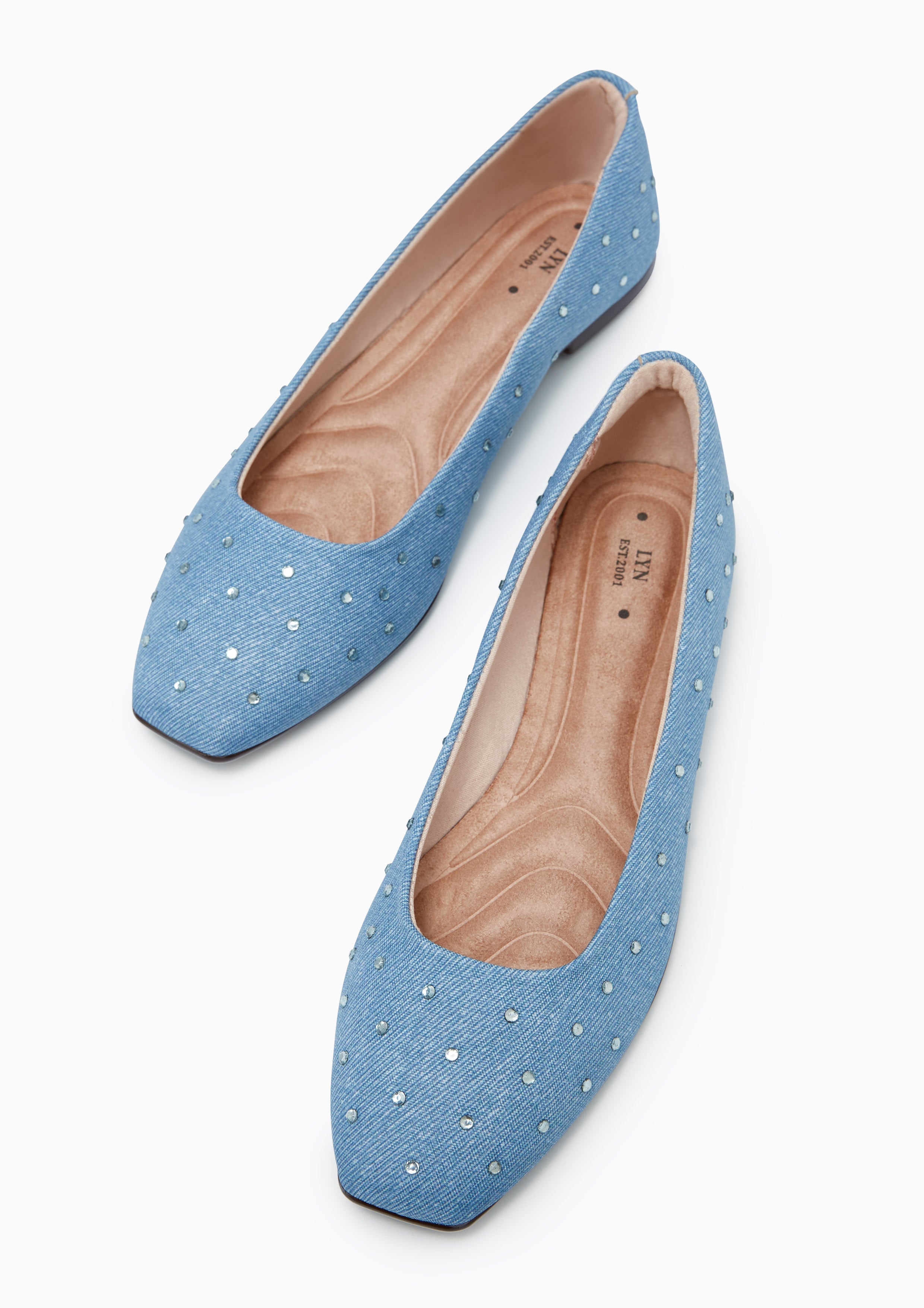 Balletera Denim Flat Ballerinas Blue