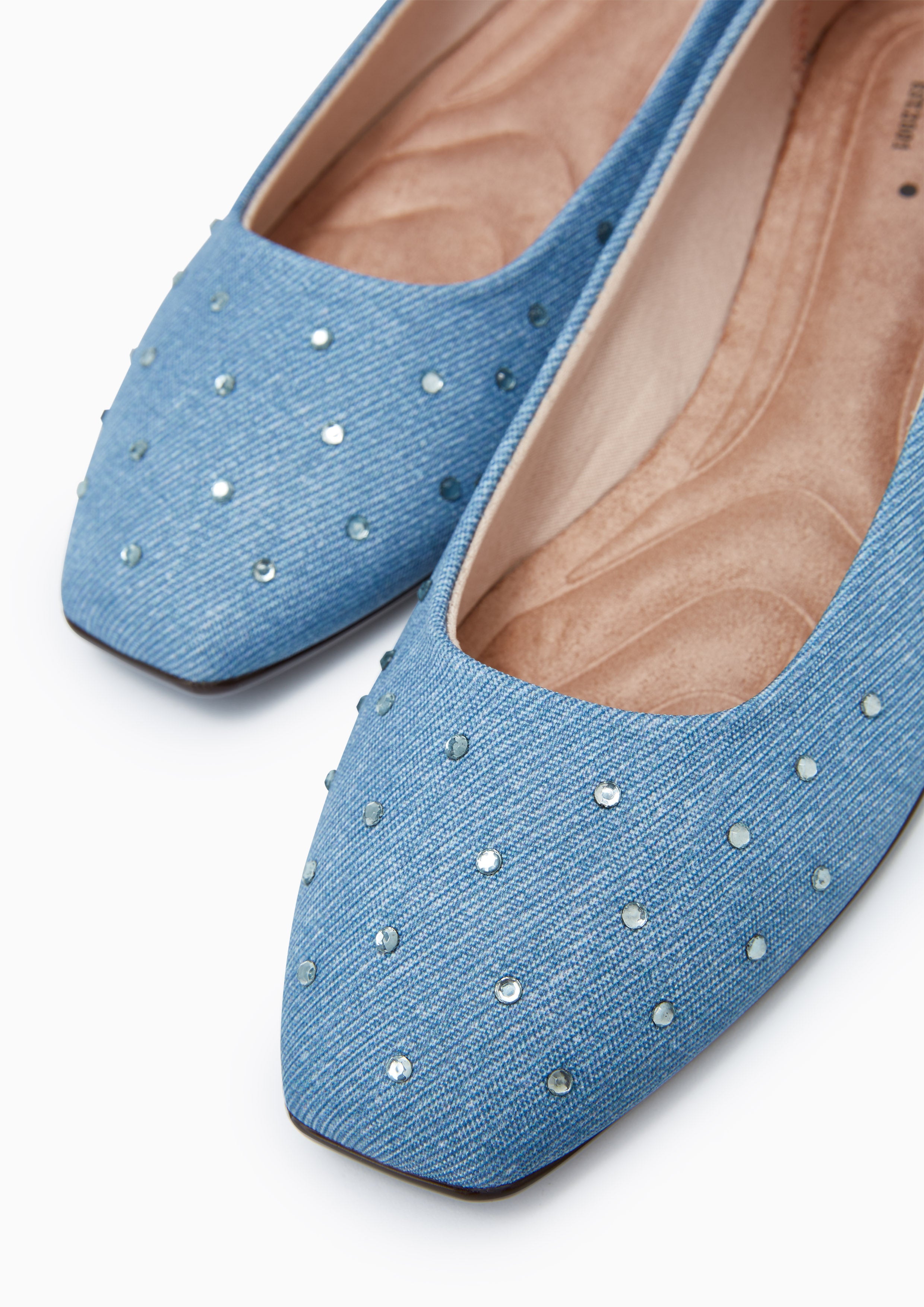 Balletera Denim Flat Ballerinas Blue