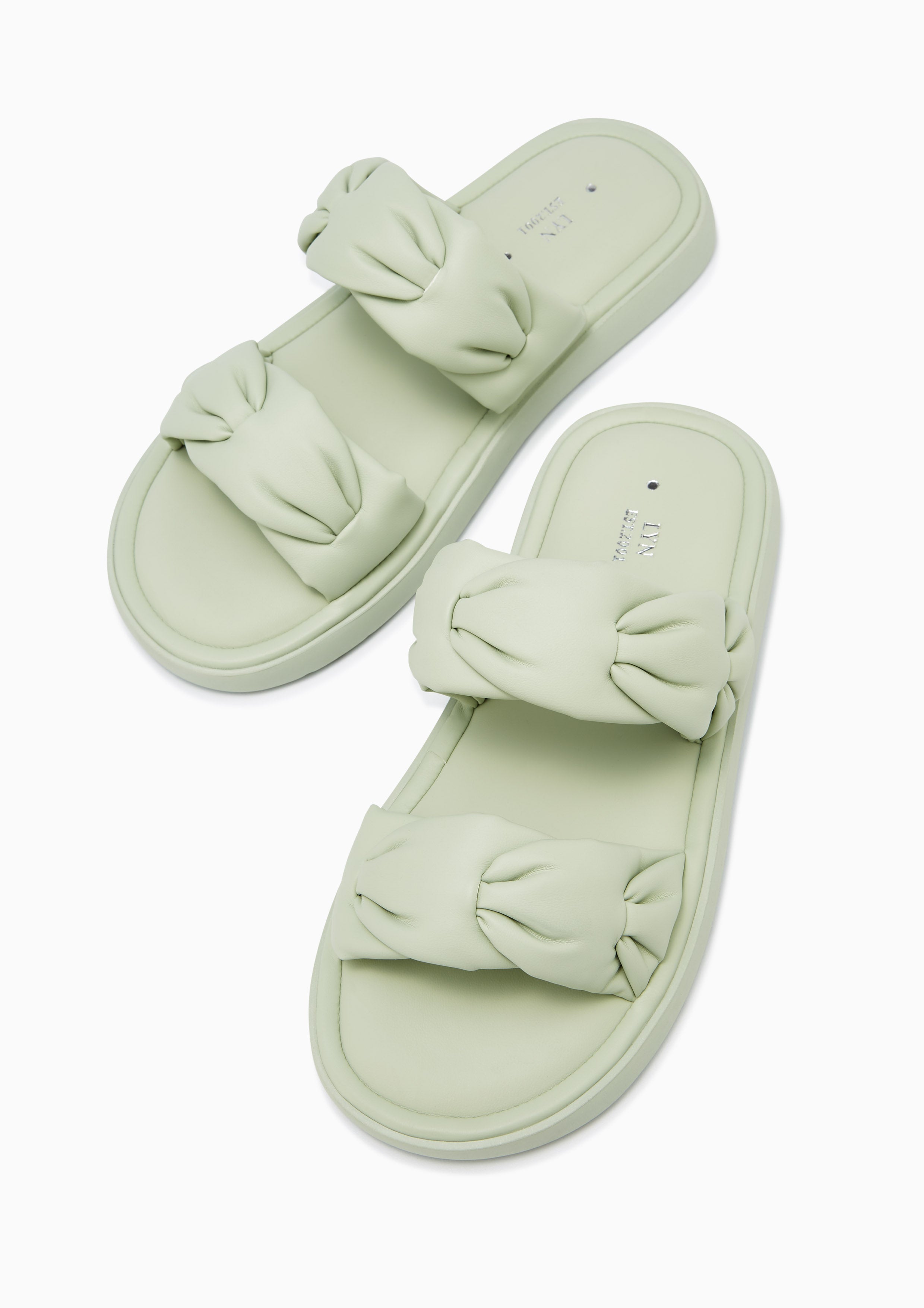 Biscotti Flat Sandals Green - Lyn TH