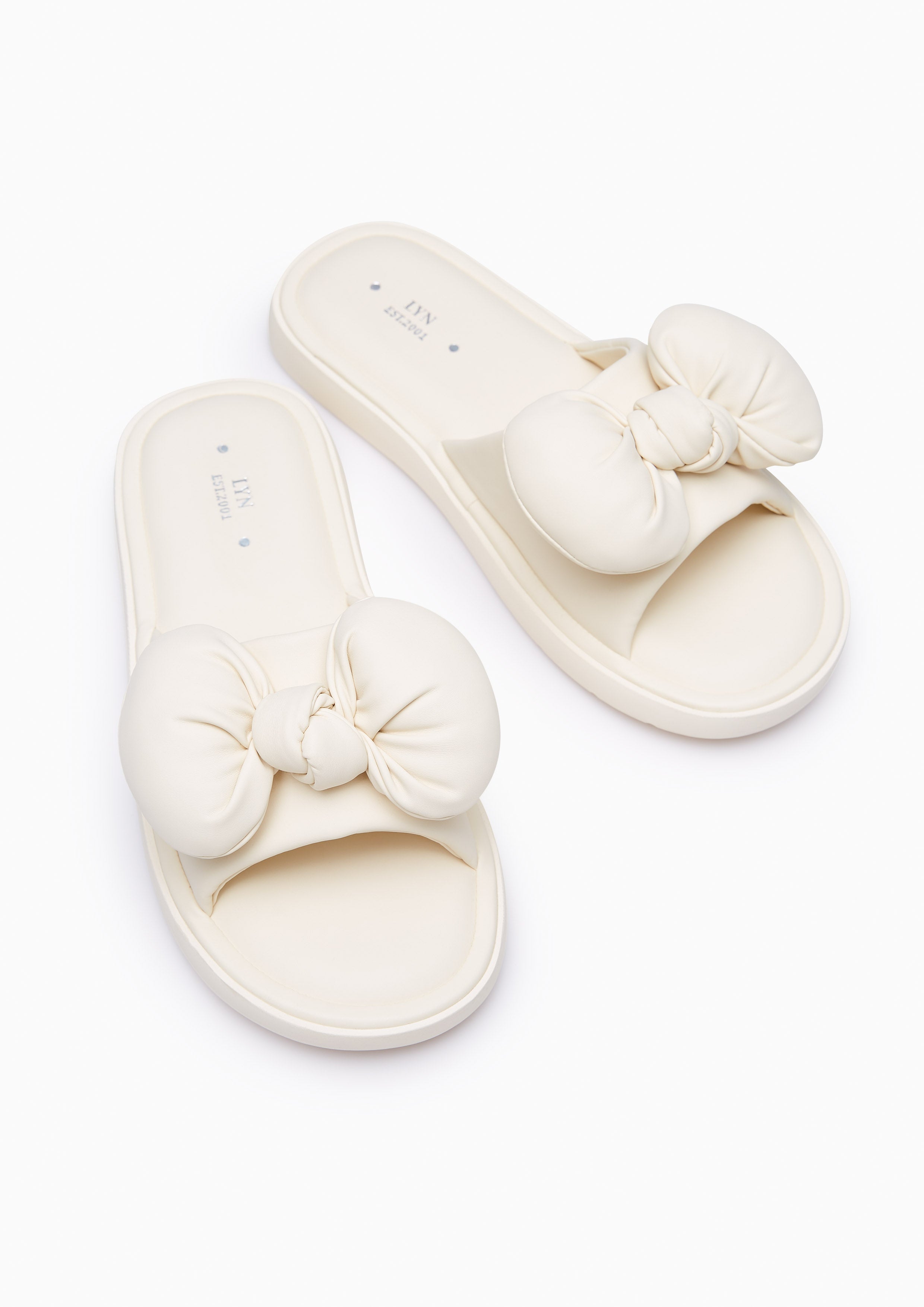 Bold Bow Sandals Ivory - Lyn TH