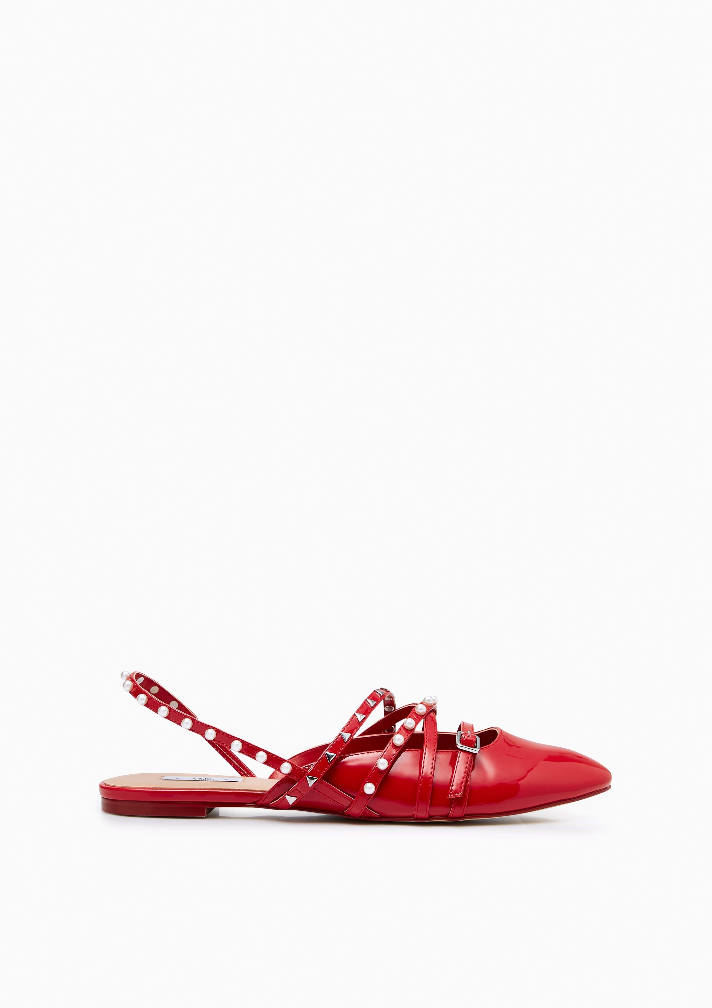 Kara Flat Slingbacks Red - Lyn TH