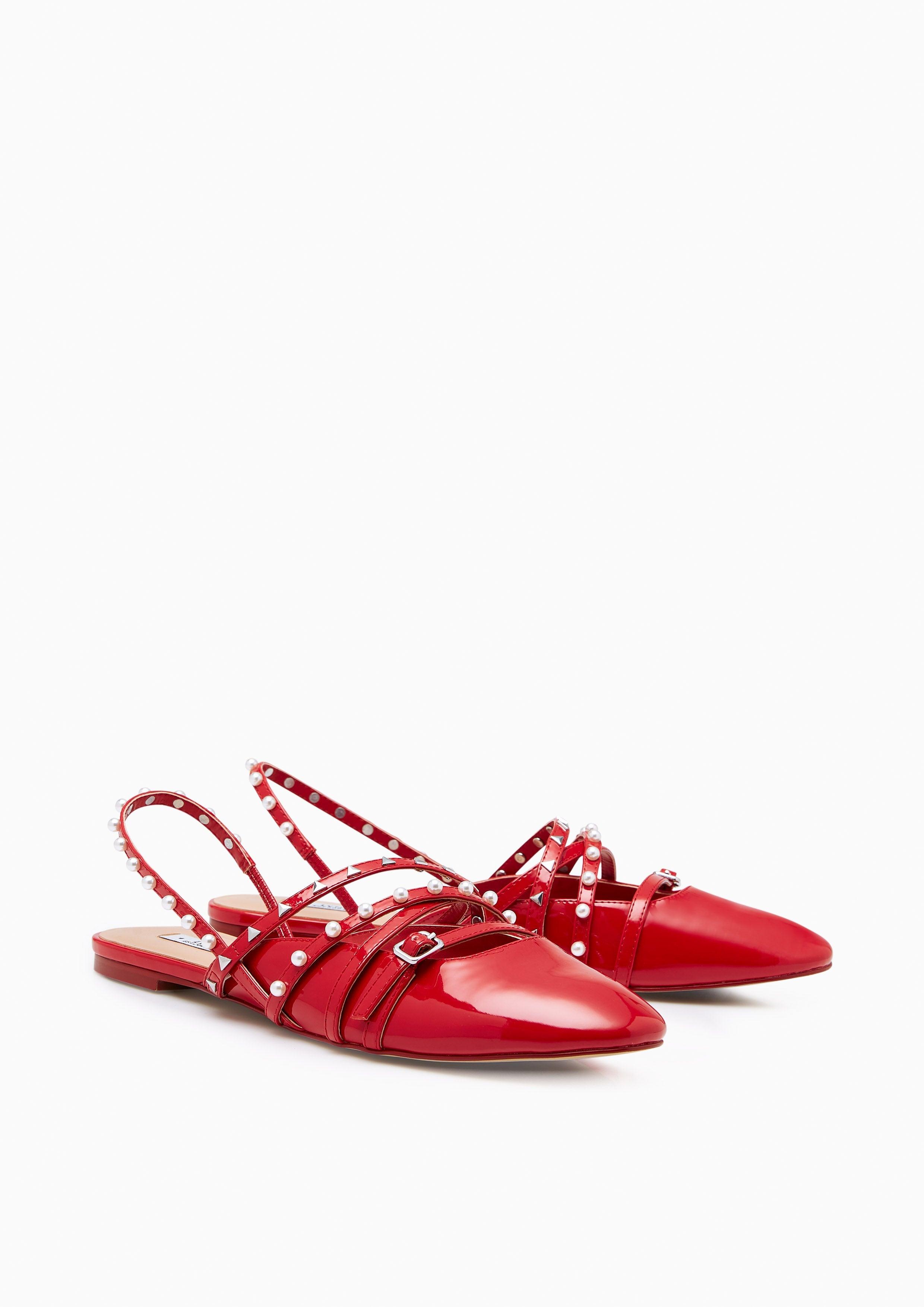 Kara Flat Slingbacks Red - Lyn TH