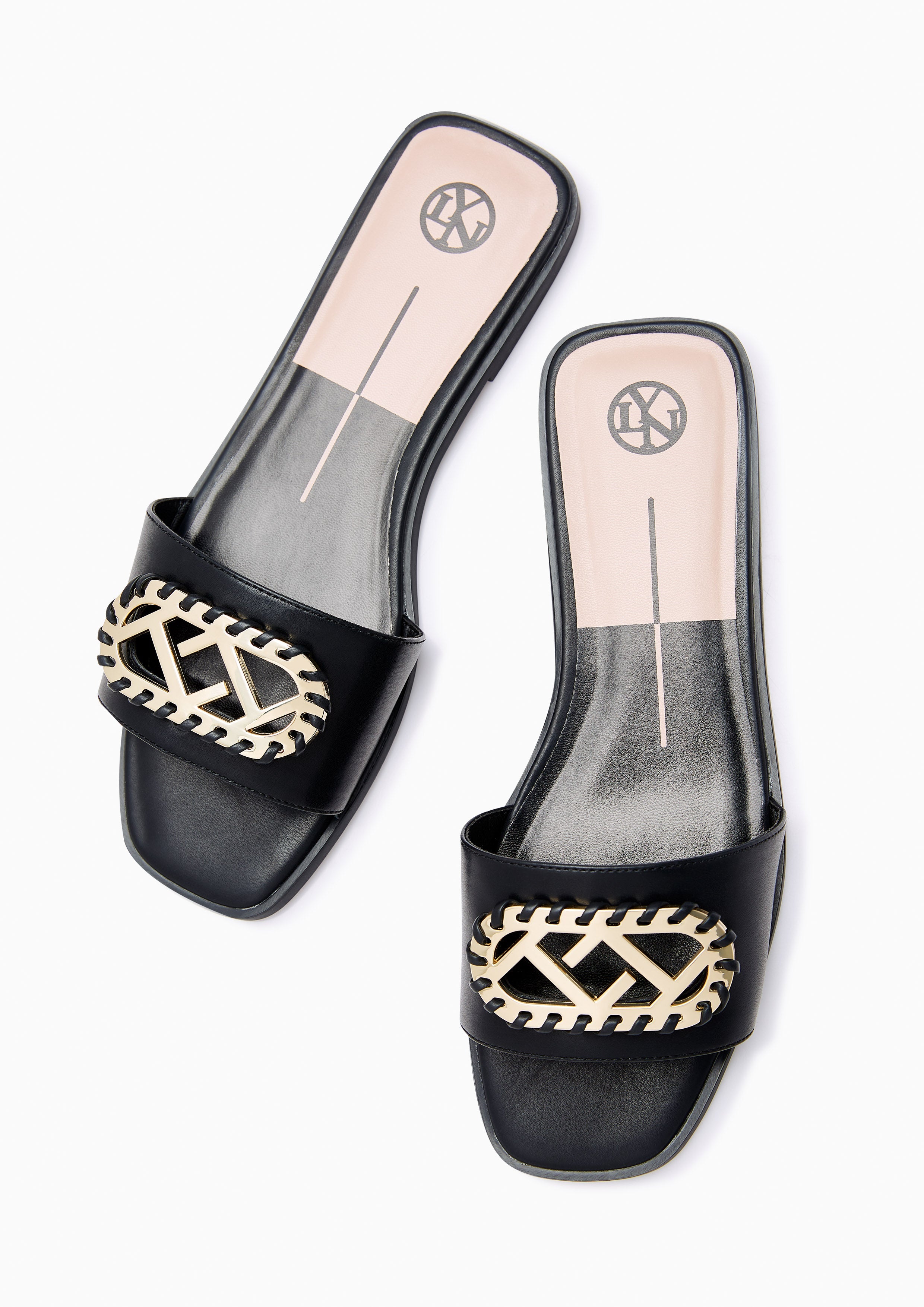 Lili Flat Slides Black - Lyn TH