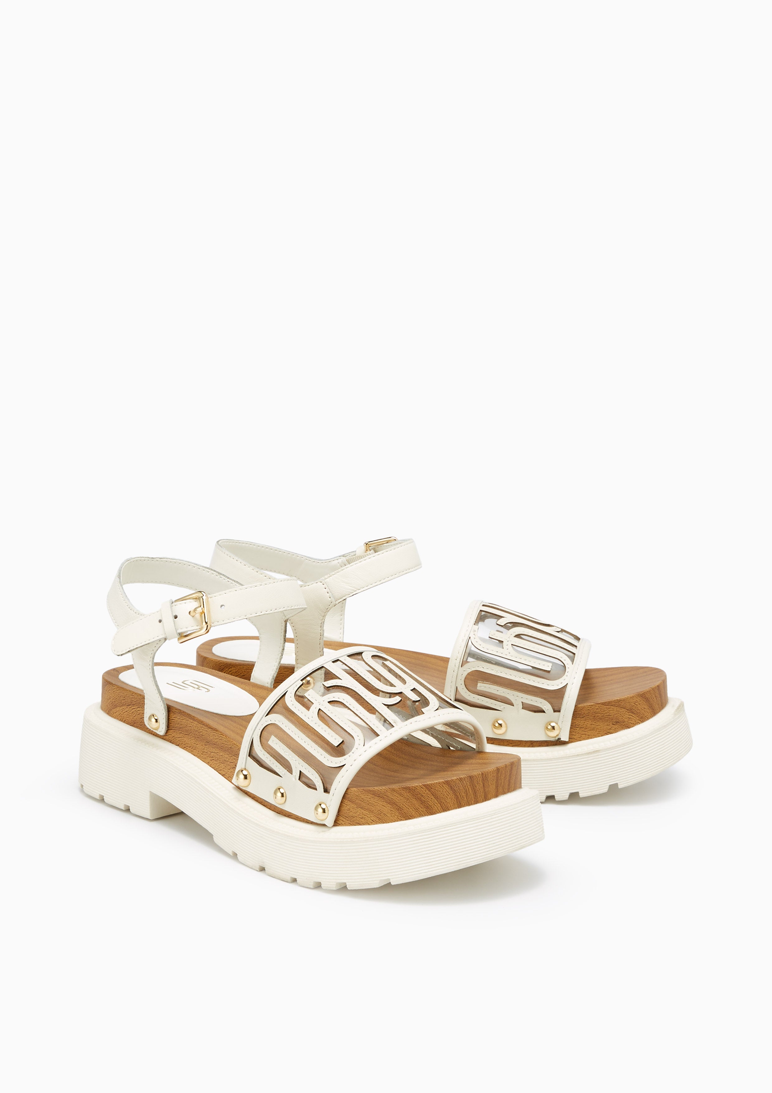 Sonya Platform Wedges Off-White - Lyn TH