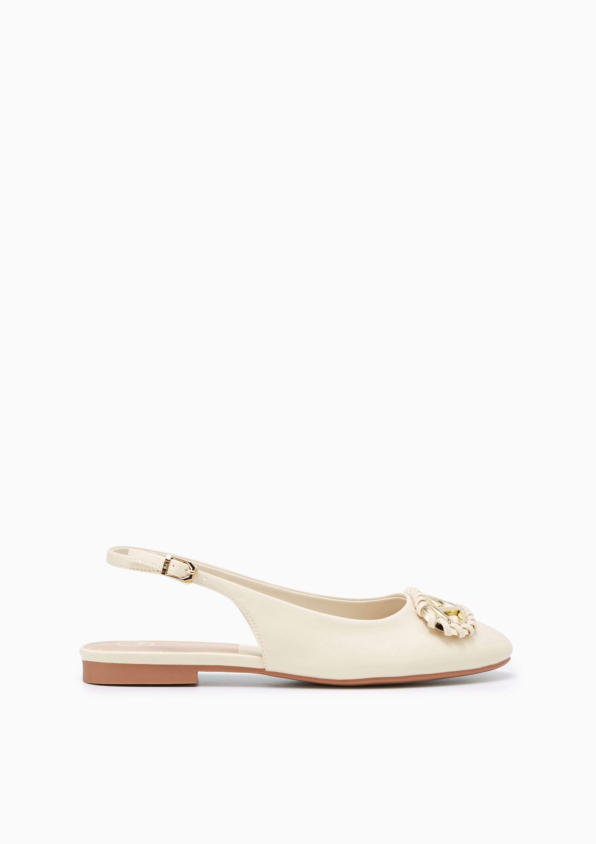 Norm Flat Slingbacks Ivory - Lyn TH