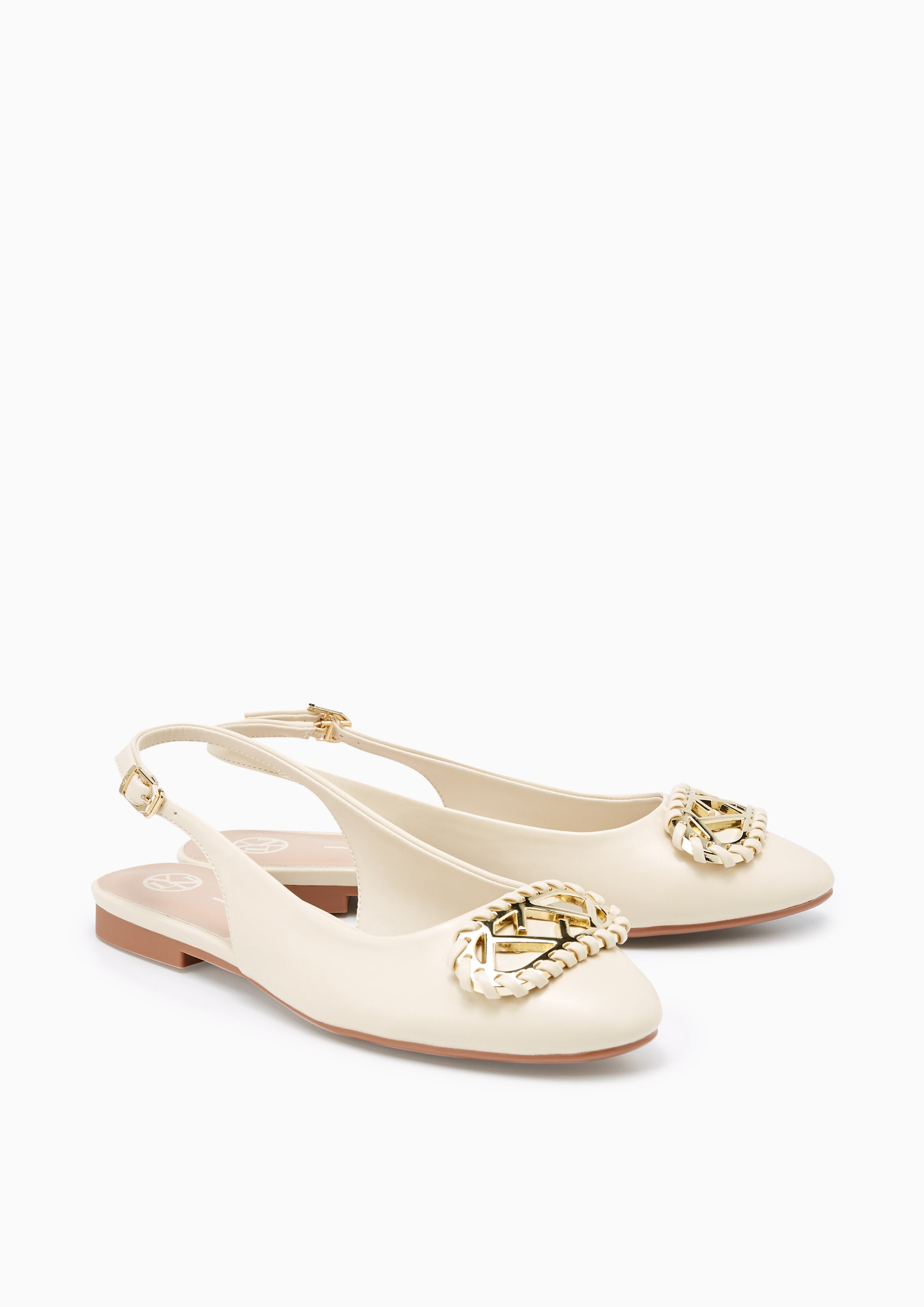 Norm Flat Slingbacks Ivory - Lyn TH