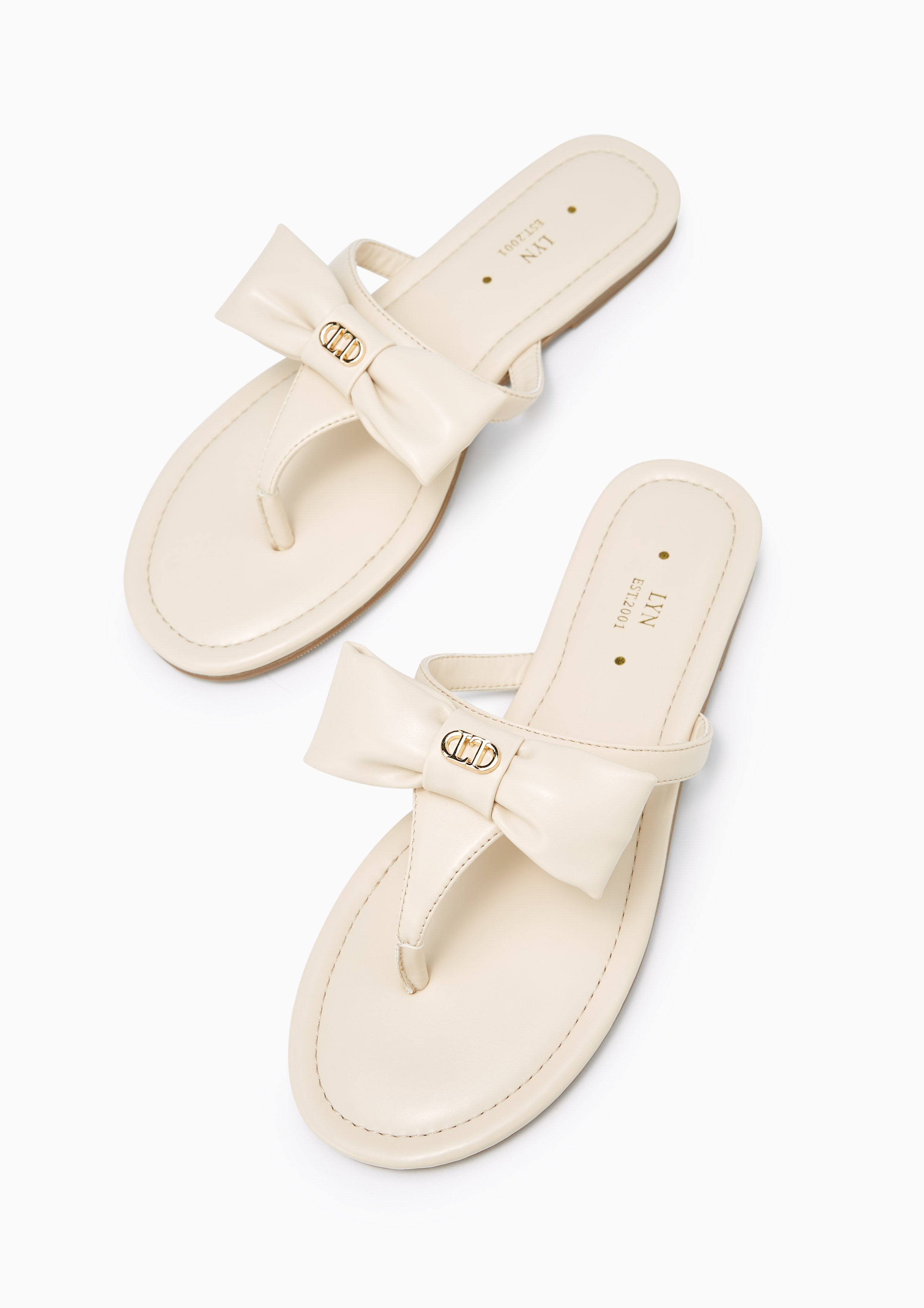 Ivy Flat Sandals Ivory - Lyn TH